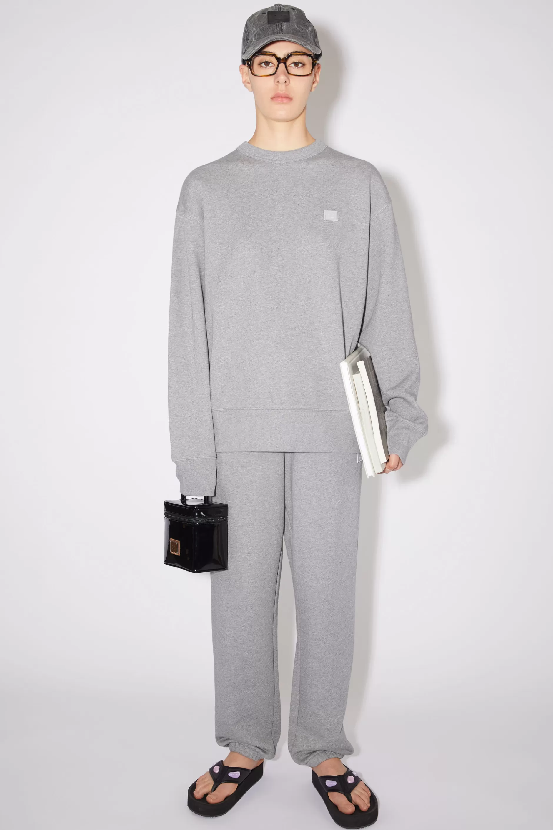 Acne Studios Sweatshirt Mit Rundhalsausschnitt Hellgrau-Meliert Store