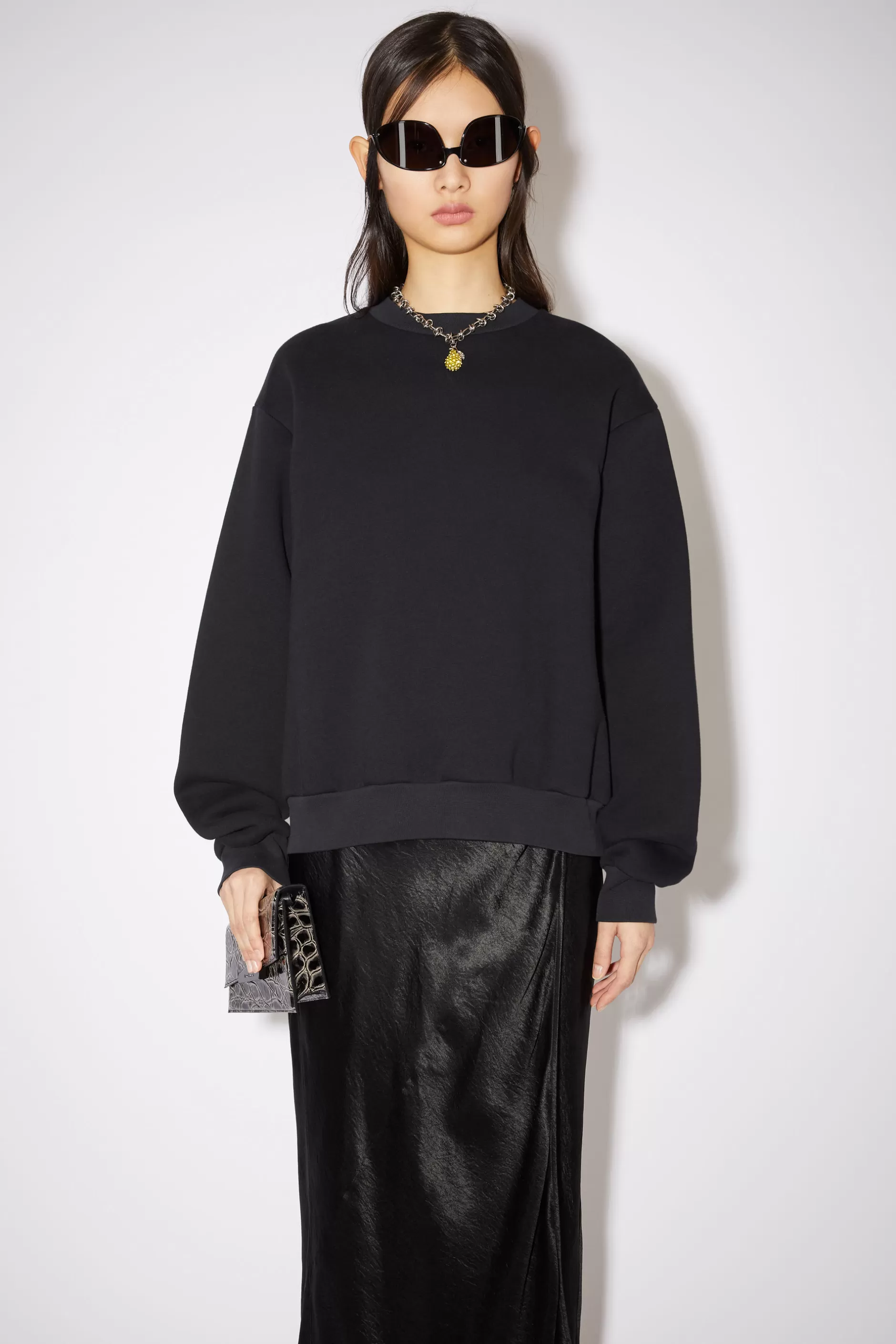 Acne Studios Sweatshirt Mit Rundhalsausschnitt Schwarz Shop