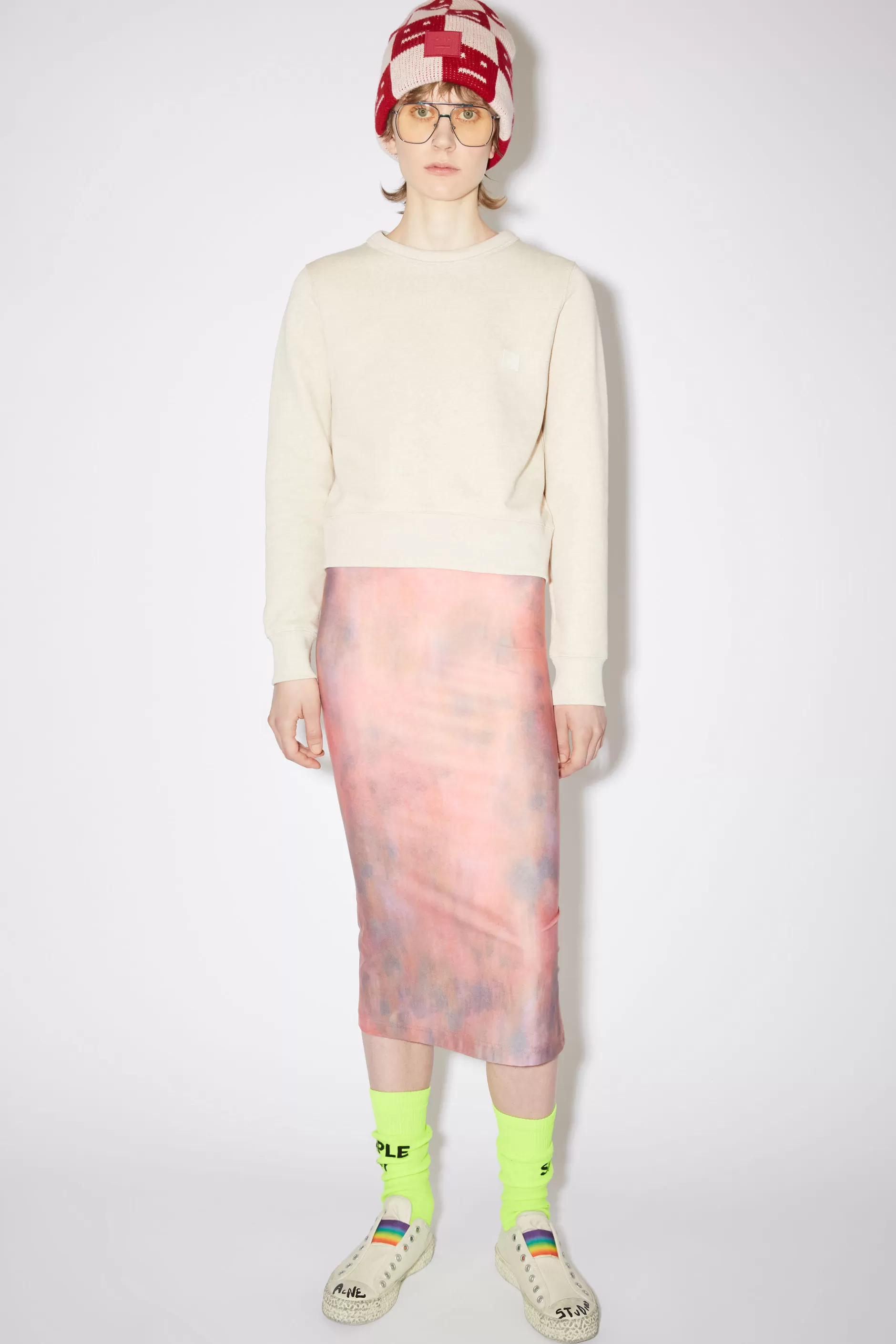 Acne Studios Sweatshirt Mit Rundhalsausschnitt Haferbeige Meliert Online