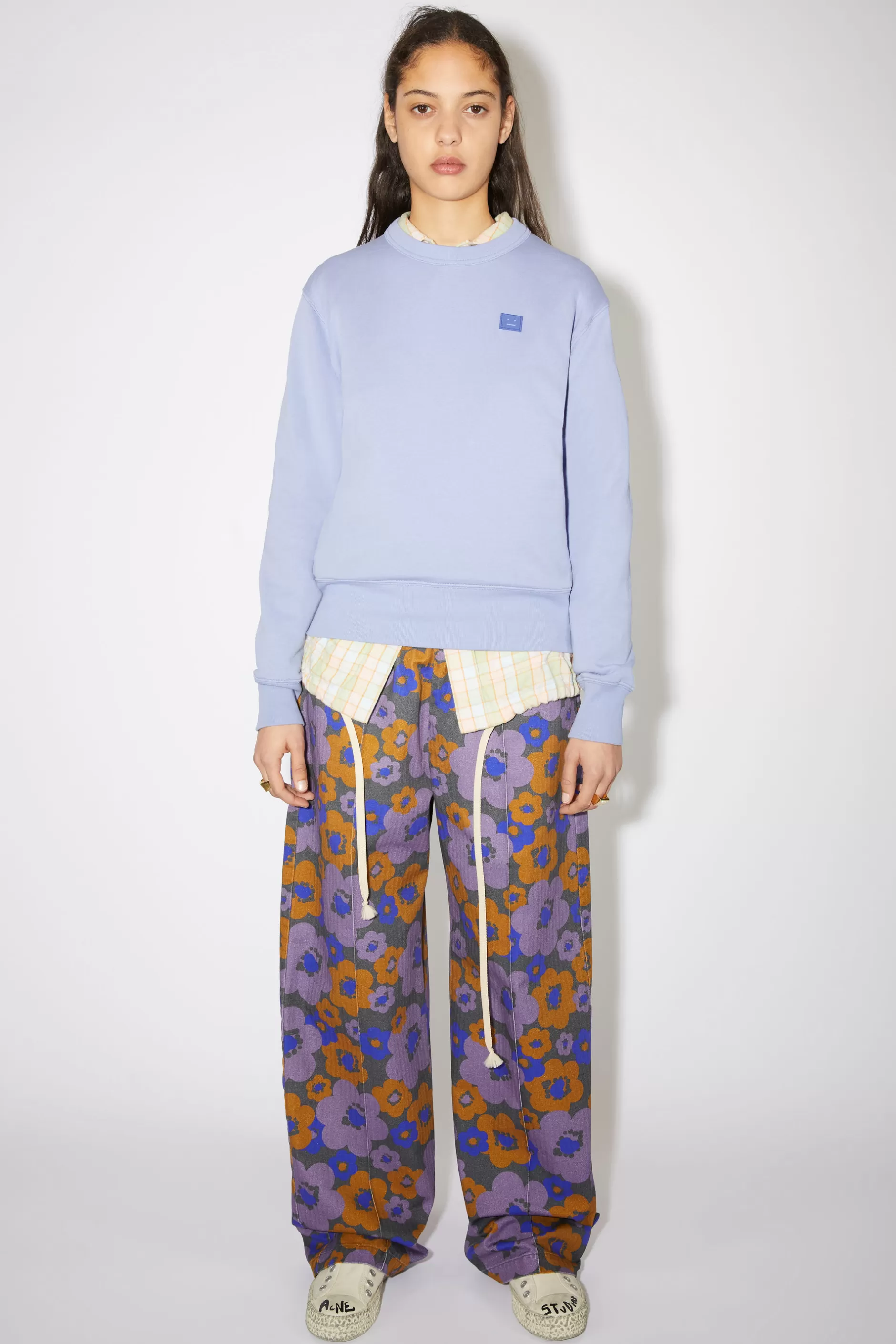 Acne Studios Sweatshirt Mit Rundhalsausschnitt Blasslila Fashion