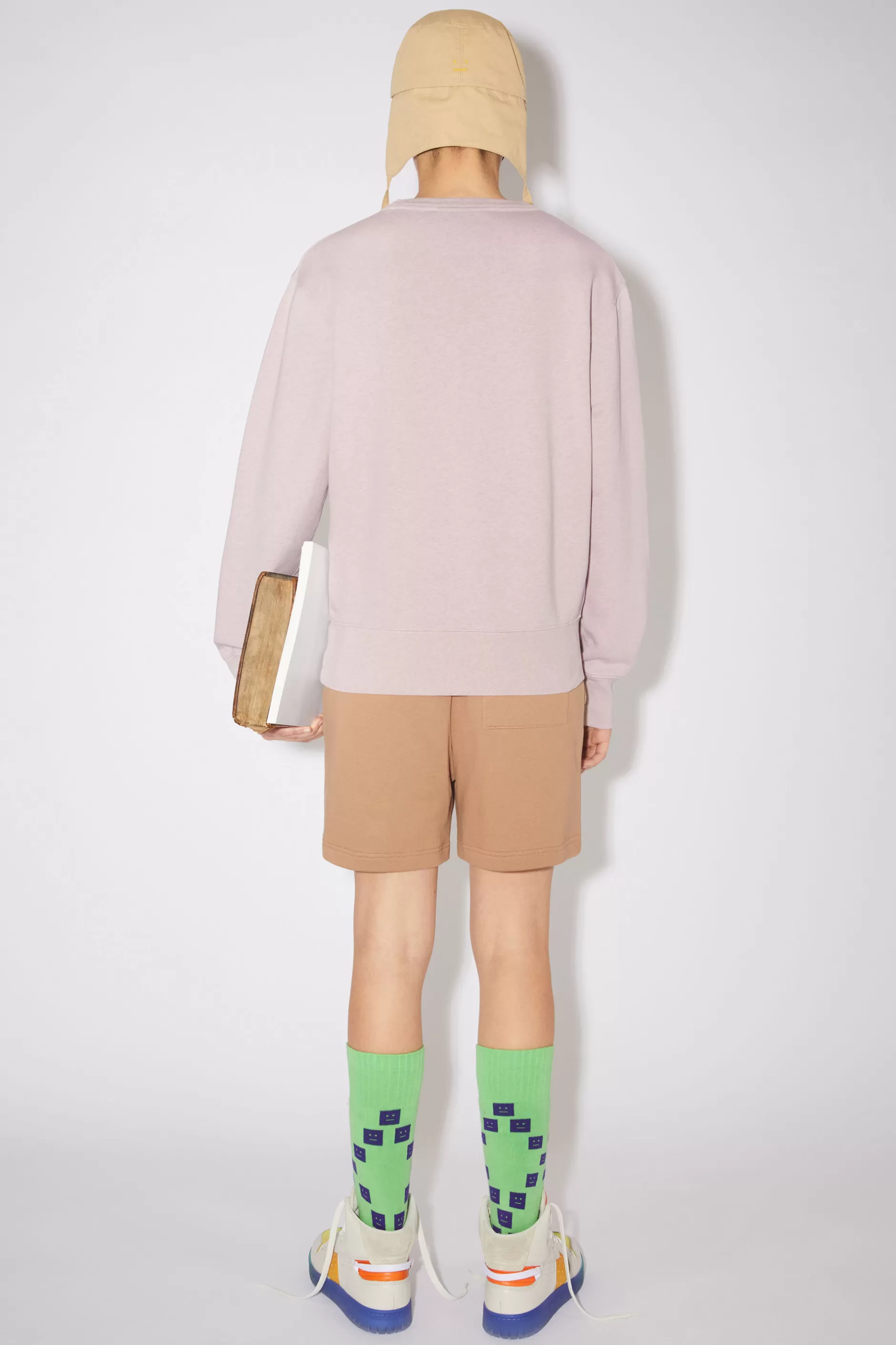 Acne Studios Sweatshirt Mit Rundhalsausschnitt Meliertes Violettrosa Clearance