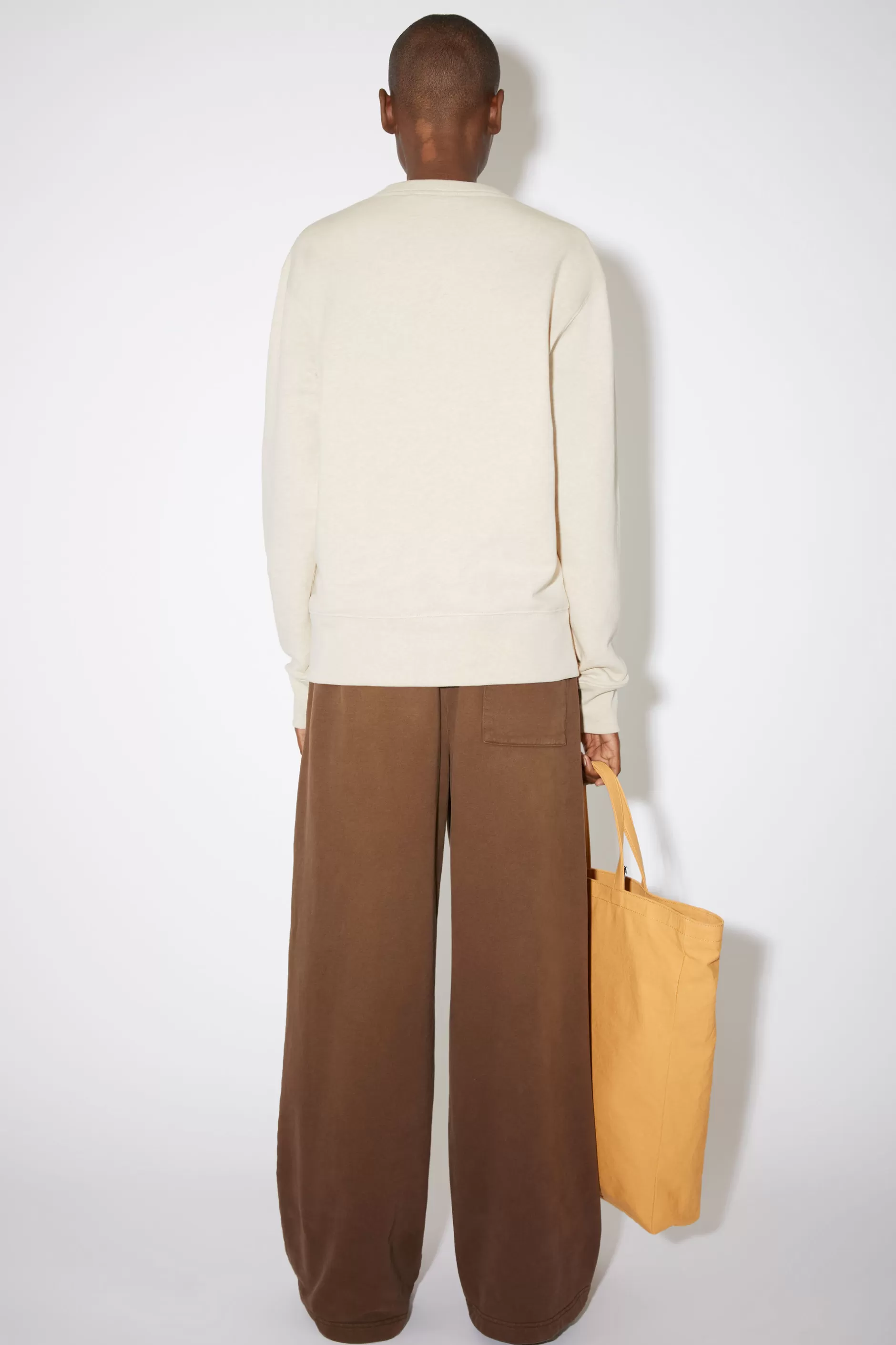 Acne Studios Sweatshirt Mit Rundhalsausschnitt Haferbeige Meliert Clearance