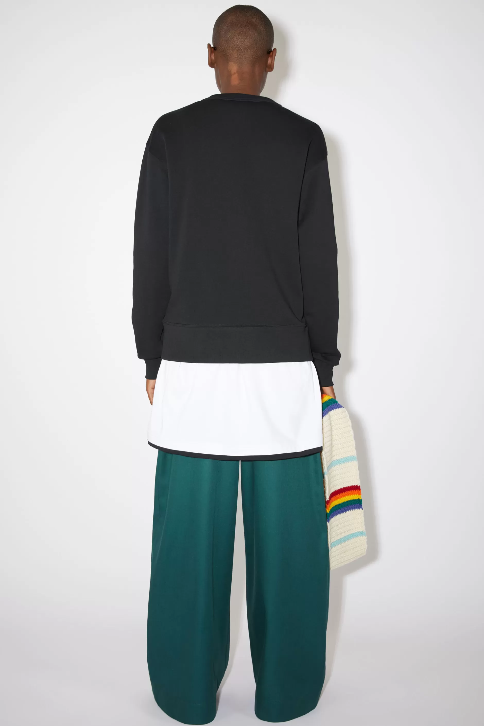 Acne Studios Sweatshirt Mit Rundhalsausschnitt Schwarz Outlet