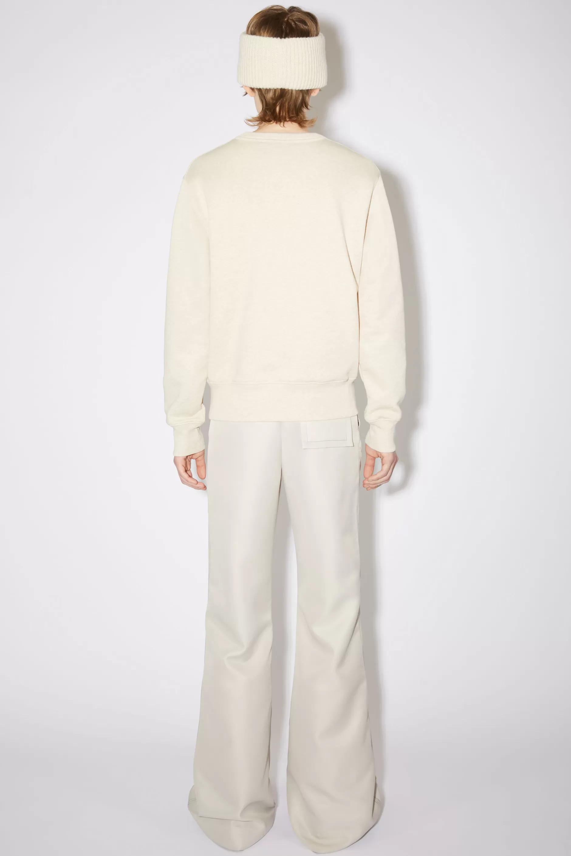 Acne Studios Sweatshirt Mit Rundhalsausschnitt Haferbeige Meliert Hot