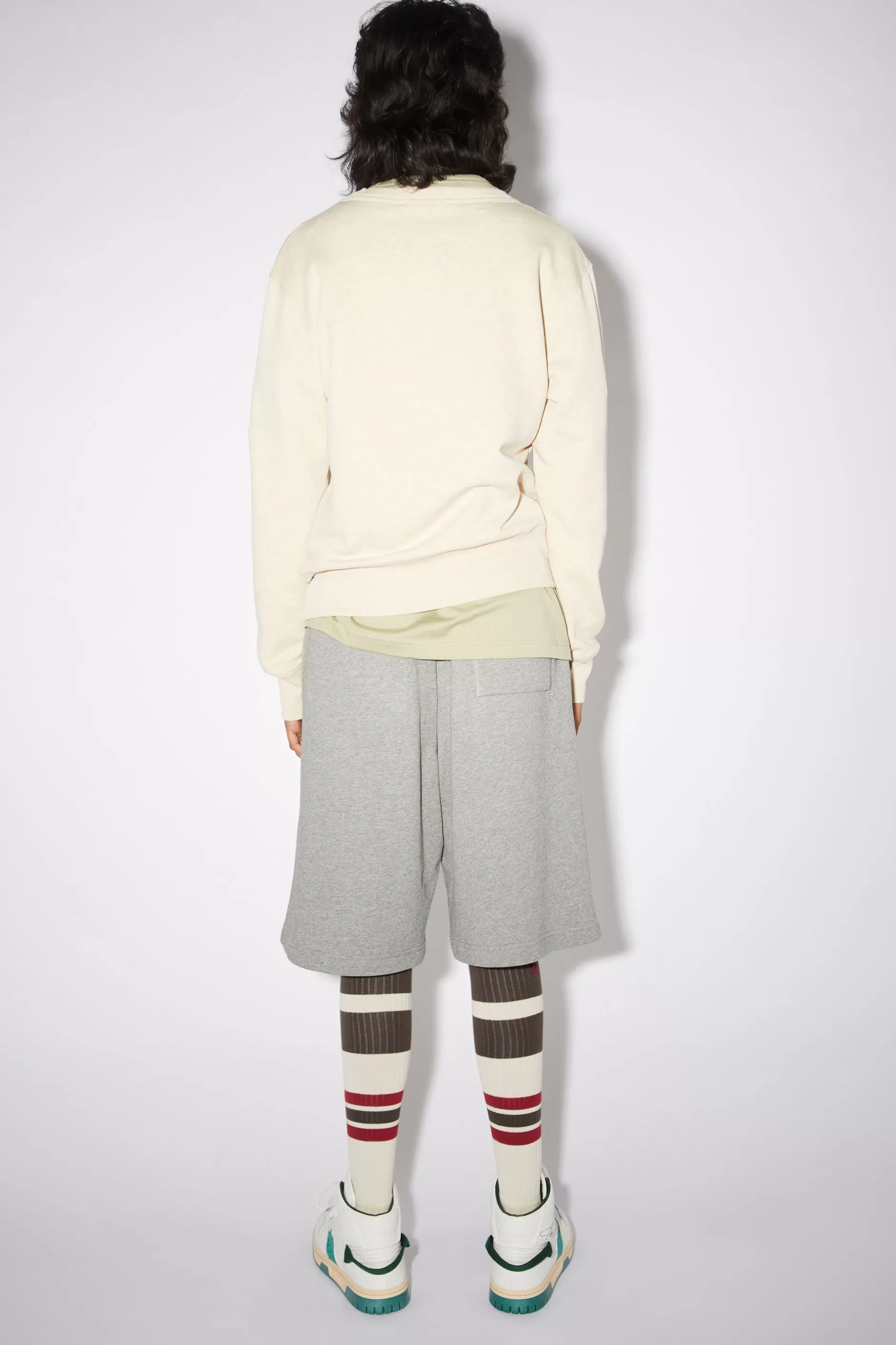 Acne Studios Sweatshirt Mit Rundhalsausschnitt Haferbeige Meliert Outlet