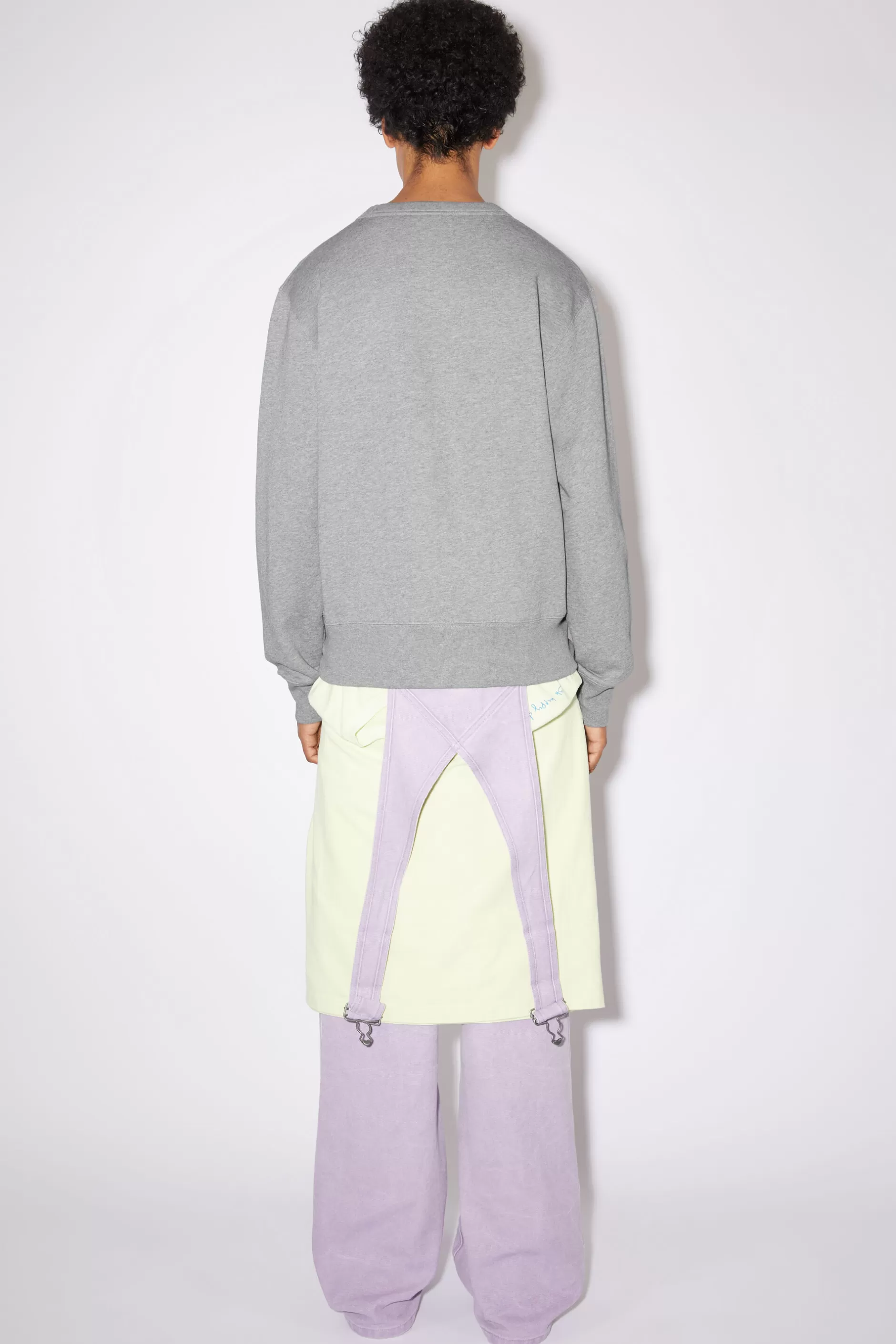 Acne Studios Sweatshirt Mit Rundhalsausschnitt Hellgrau Meliert Cheap