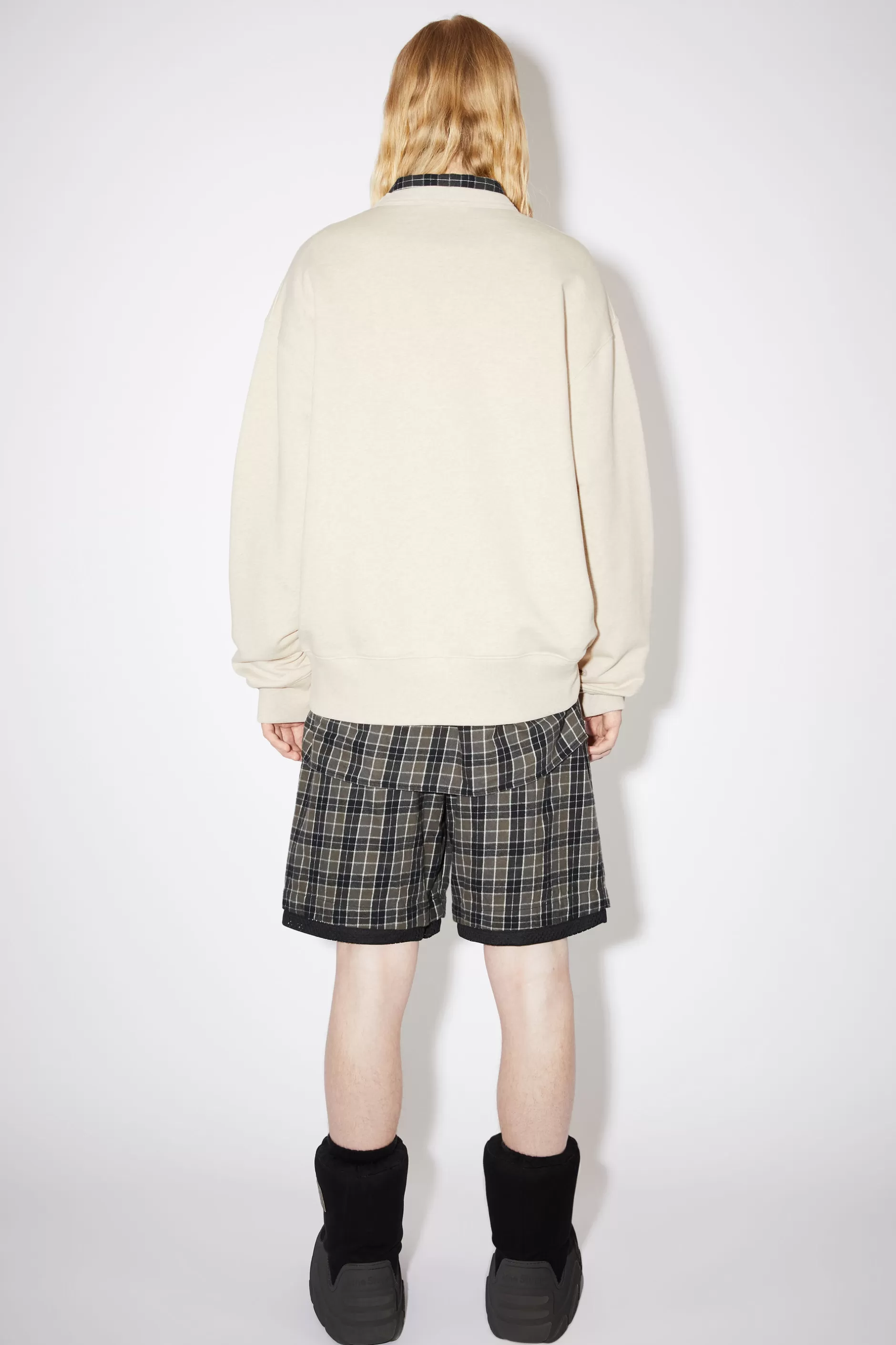 Acne Studios Sweatshirt Mit Rundhalsausschnitt Haferbeige Meliert Outlet