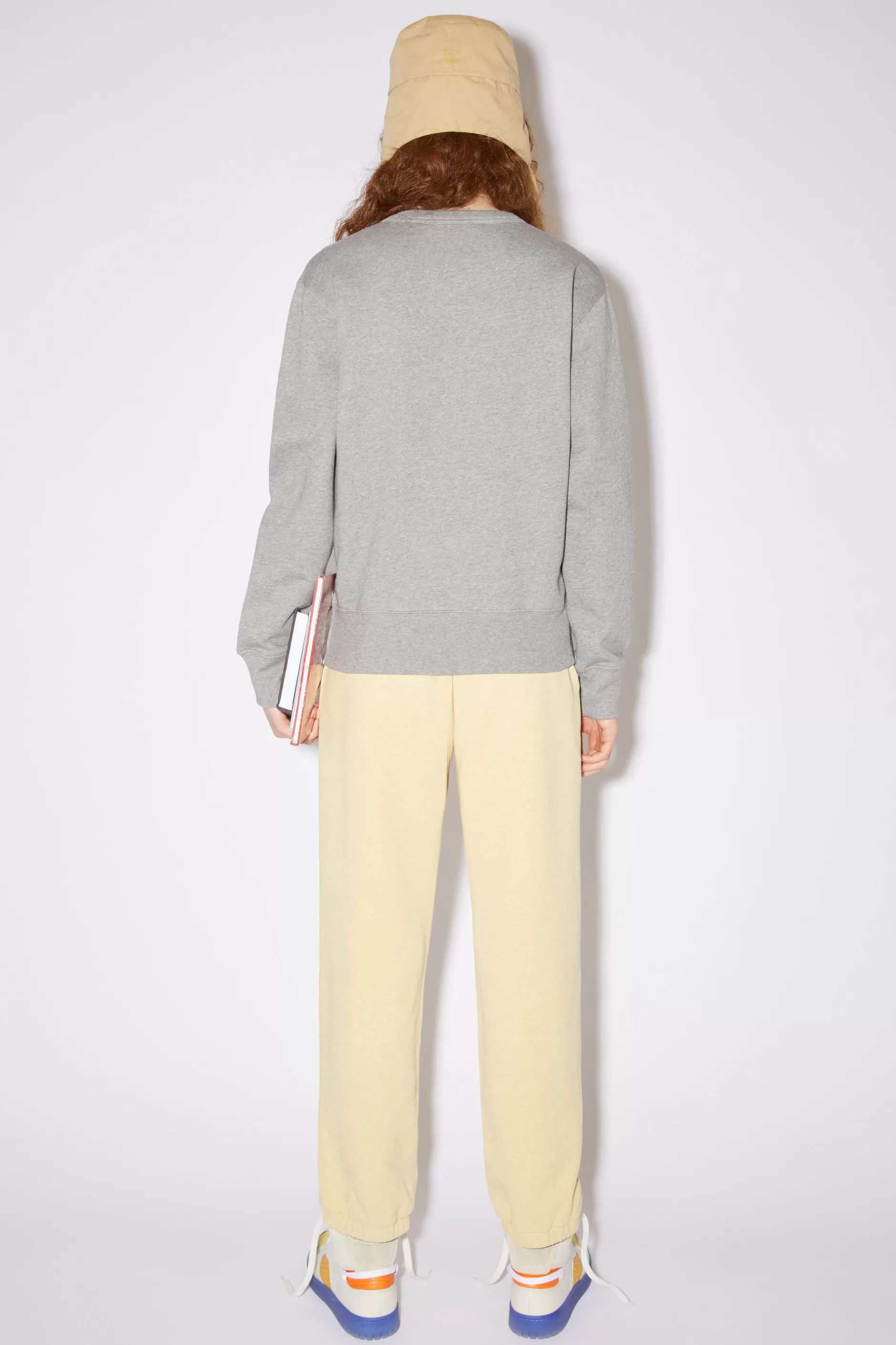 Acne Studios Sweatshirt Mit Rundhalsausschnitt Hellgrau Meliert Hot