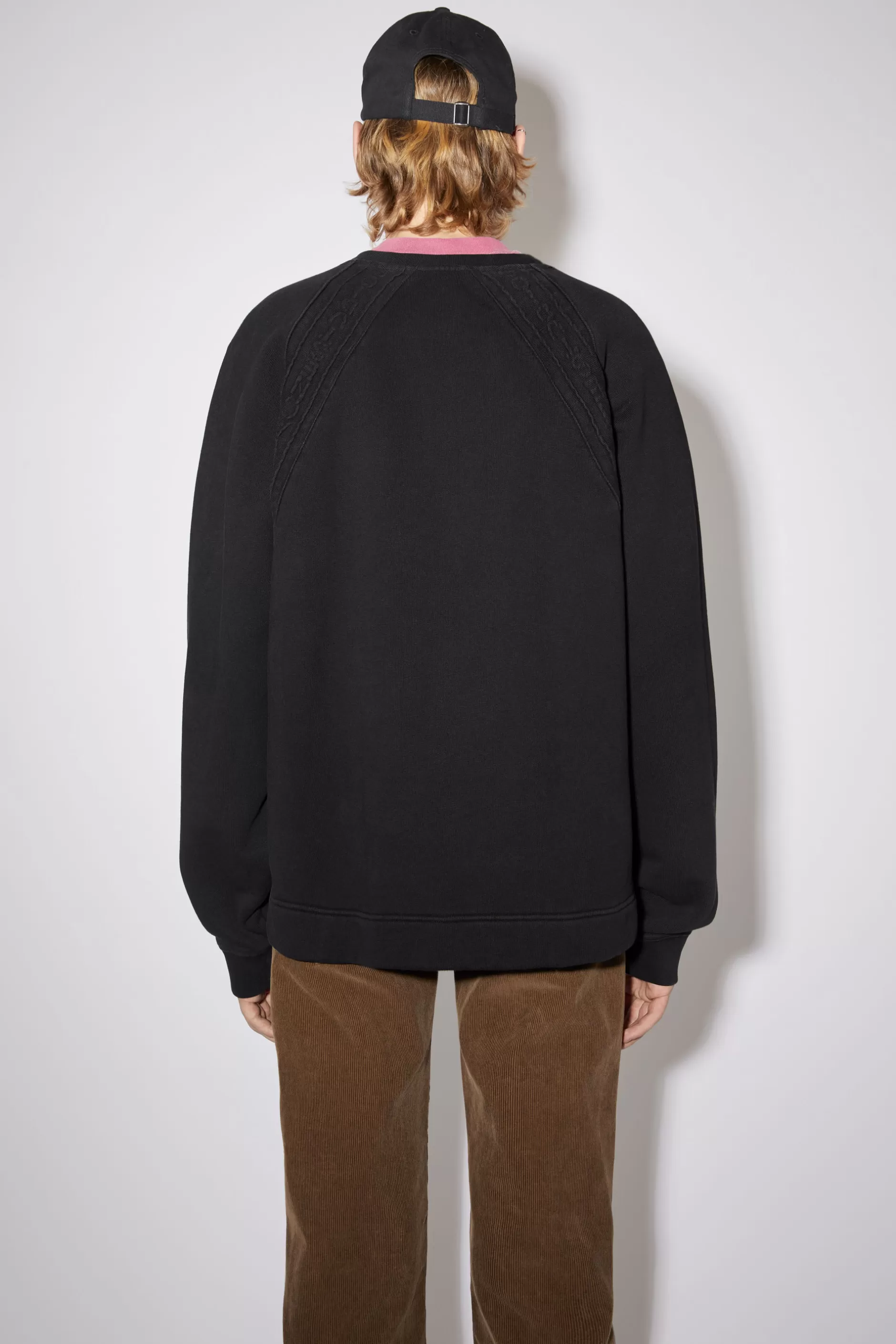 Acne Studios Sweatshirt Mit Rundhalsausschnitt Und Logo-Tape Schwarz Discount