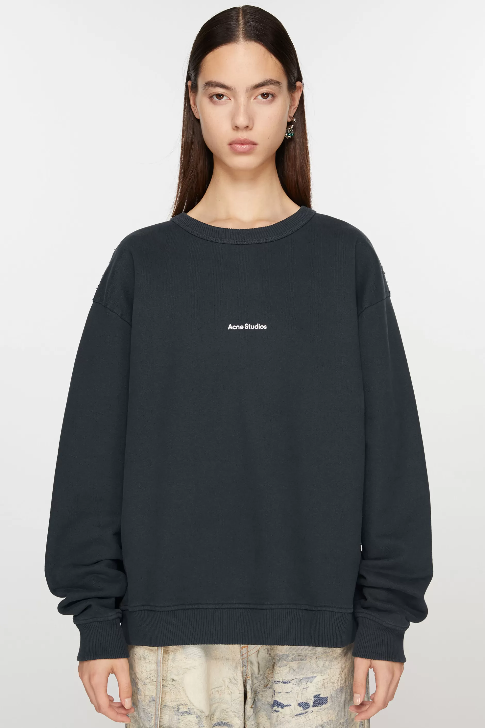 Acne Studios Sweatshirt Mit Stempel-Logo Schwarz Store