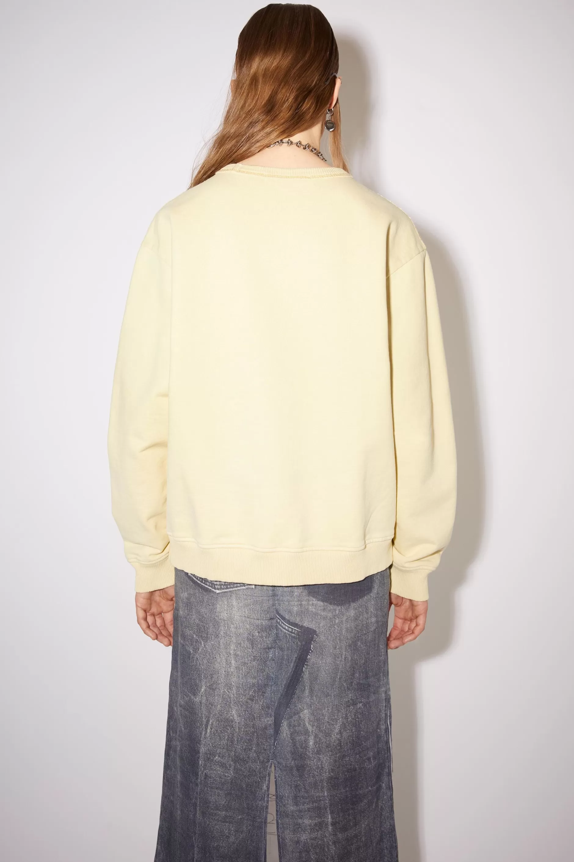 Acne Studios Sweatshirt Mit Stempel-Logo Vanillegelb Cheap