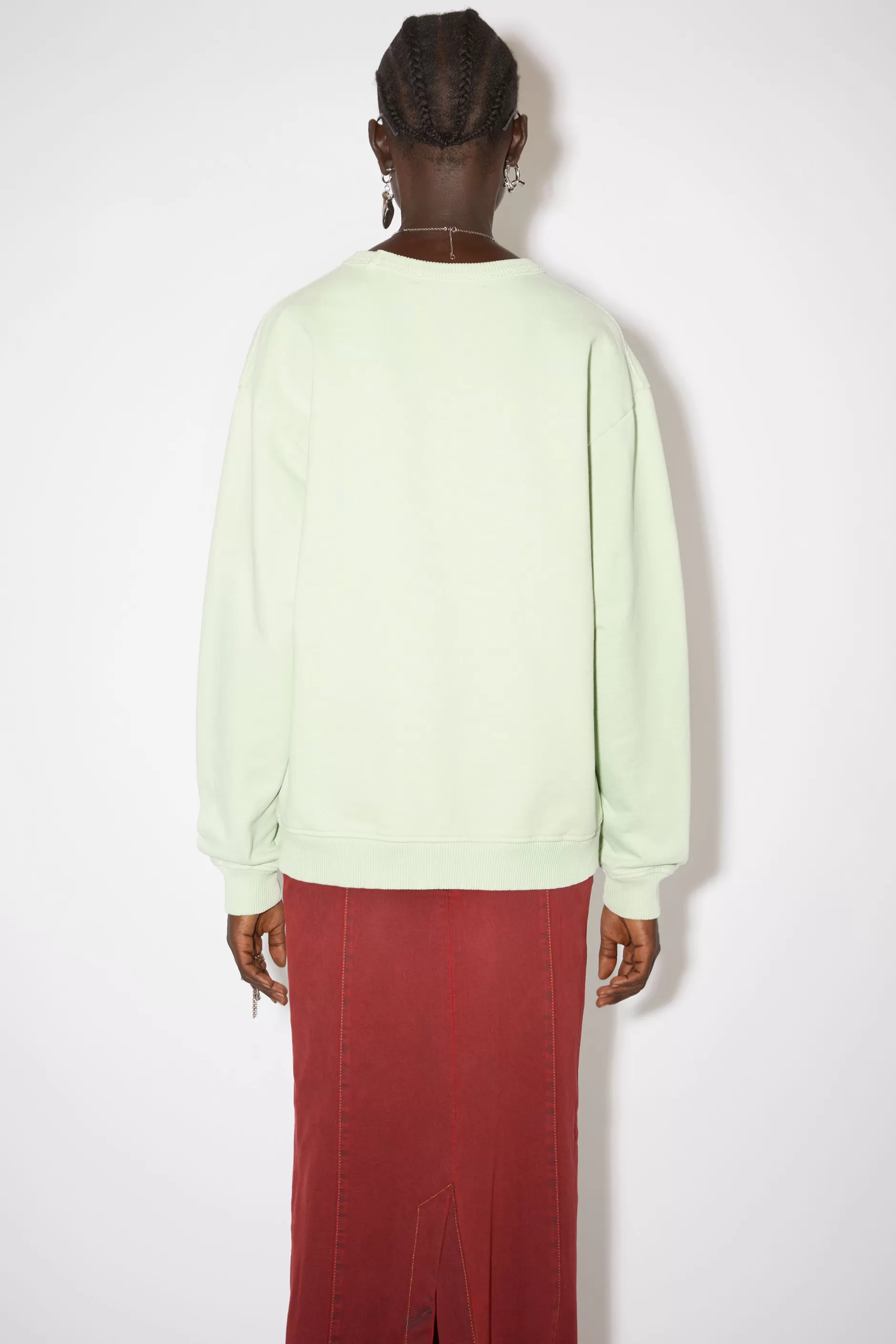 Acne Studios Sweatshirt Mit Stempel-Logo Pastellgrun Online