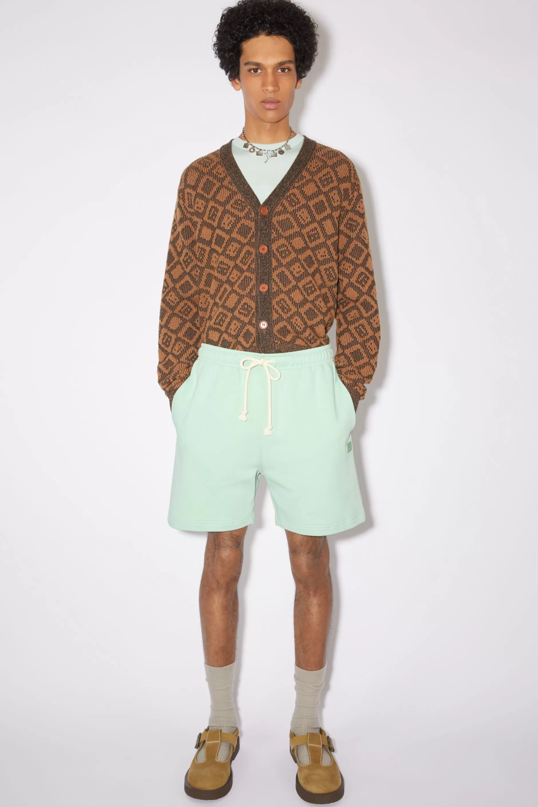 Acne Studios Sweatshorts Aus Baumwolle Zartgrun Best