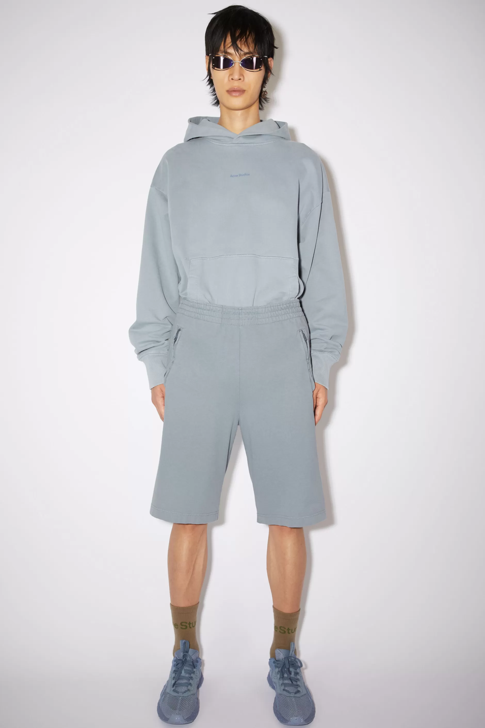 Acne Studios Sweatshorts Aus Baumwolle Stahlgrau Best