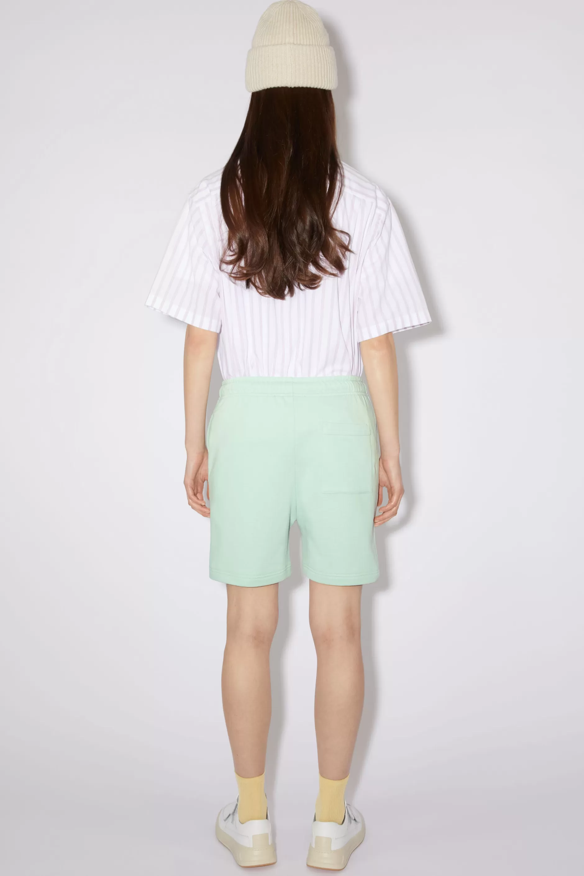 Acne Studios Sweatshorts Aus Baumwolle Zartgrun Store