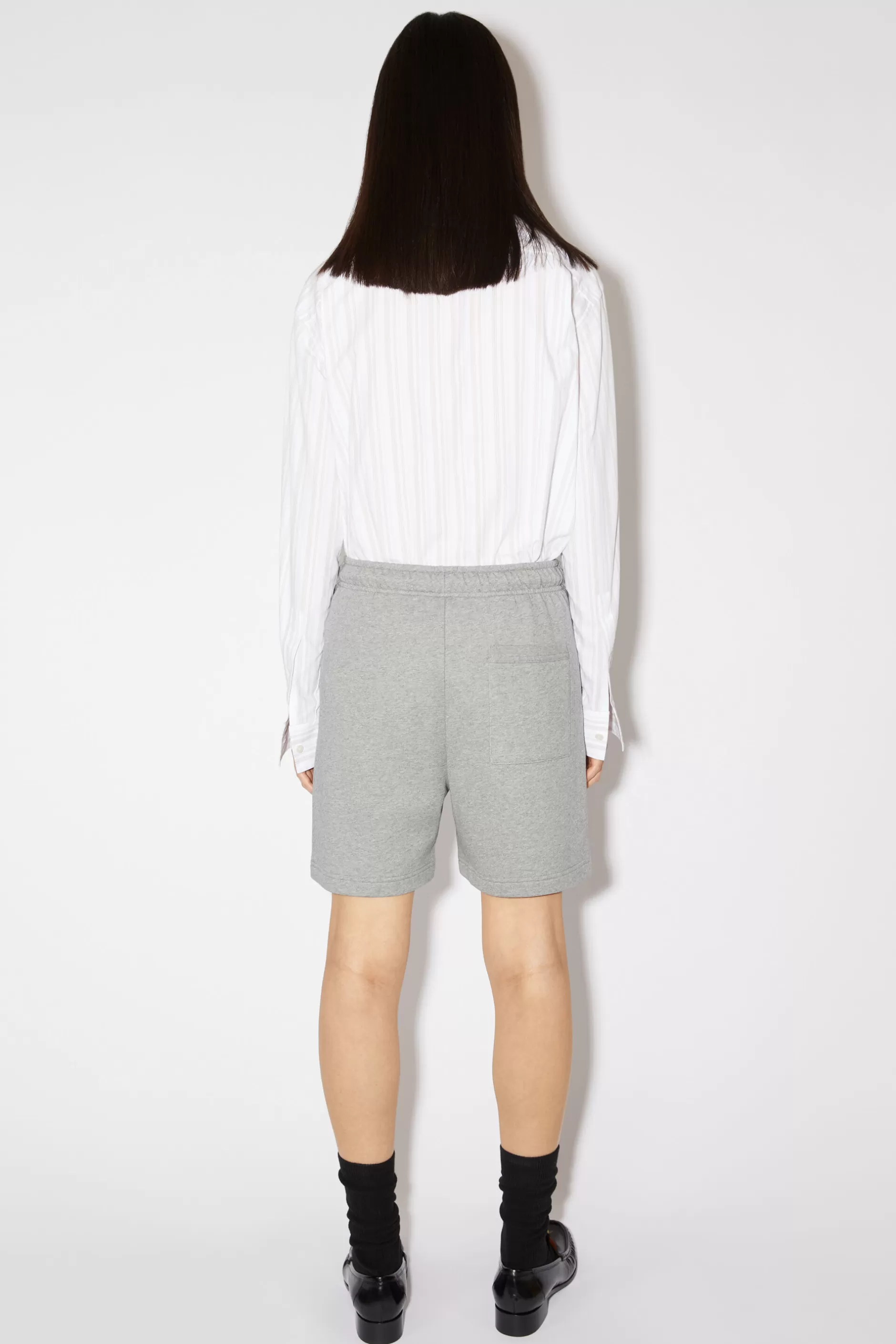 Acne Studios Sweatshorts Aus Baumwolle Hellgrau Meliert New