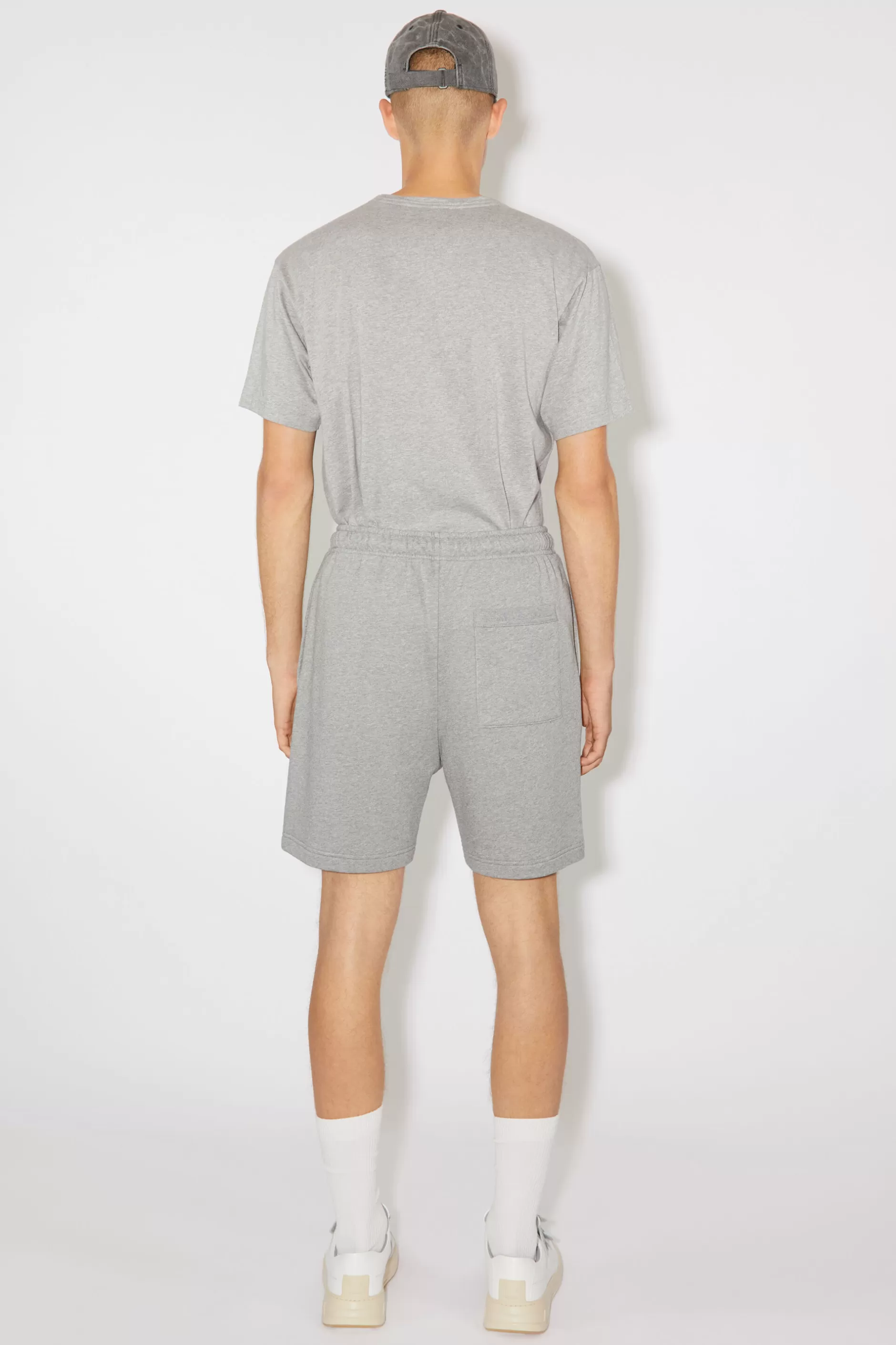 Acne Studios Sweatshorts Aus Baumwolle Hellgrau Meliert Best Sale