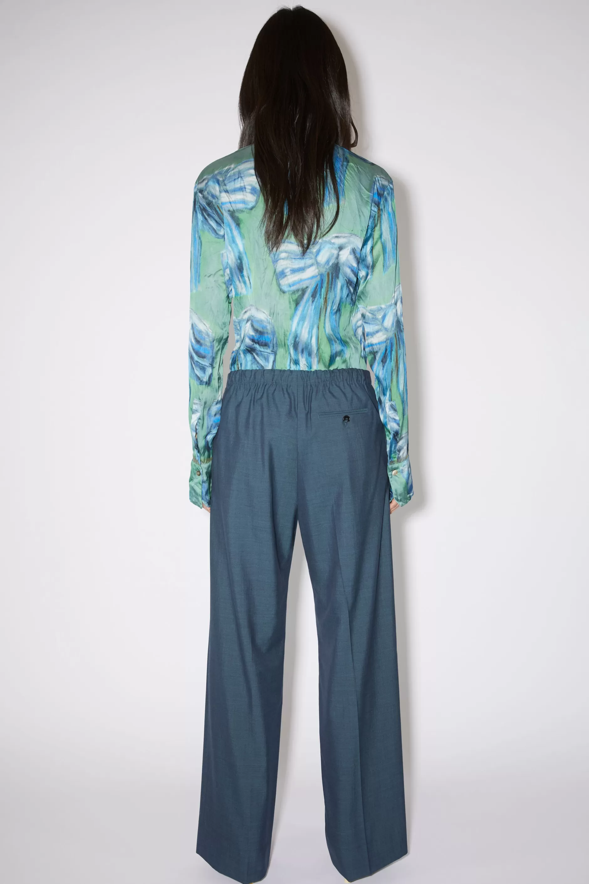 Acne Studios Tailored Trousers Teal Blue Sale