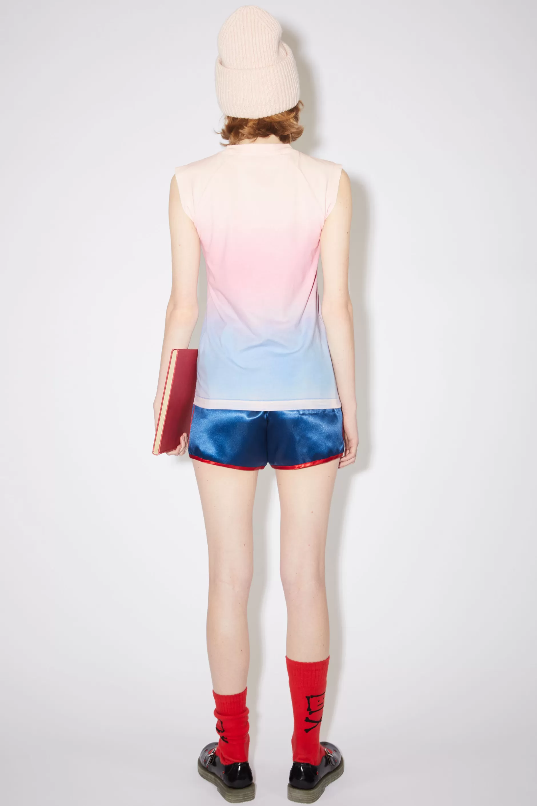 Acne Studios Tank Top Mit Siebdruck Rosa/Blau Discount