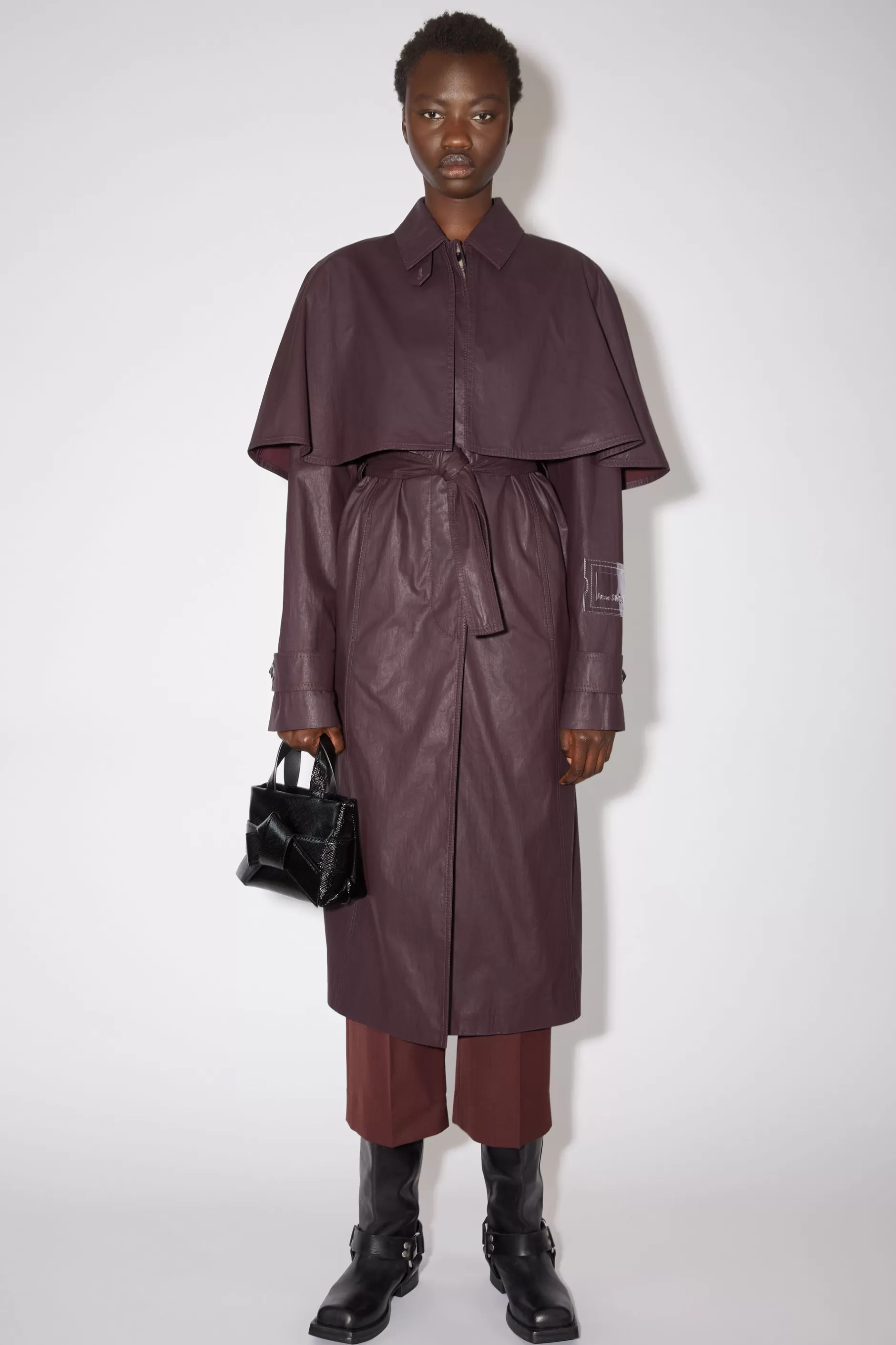 Acne Studios Trenchcoat Mit Gürtel Aubergine Clearance