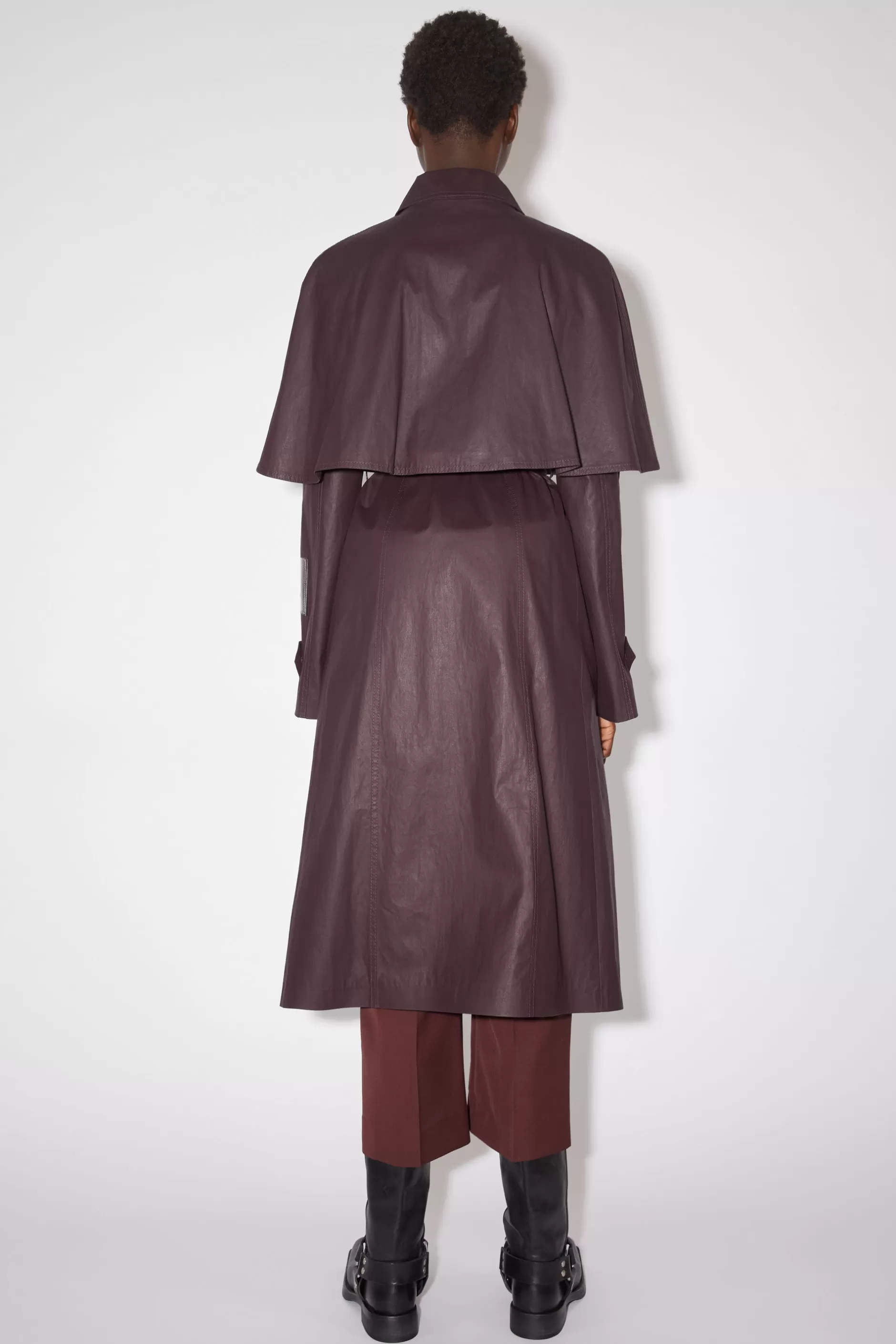 Acne Studios Trenchcoat Mit Gürtel Aubergine Clearance