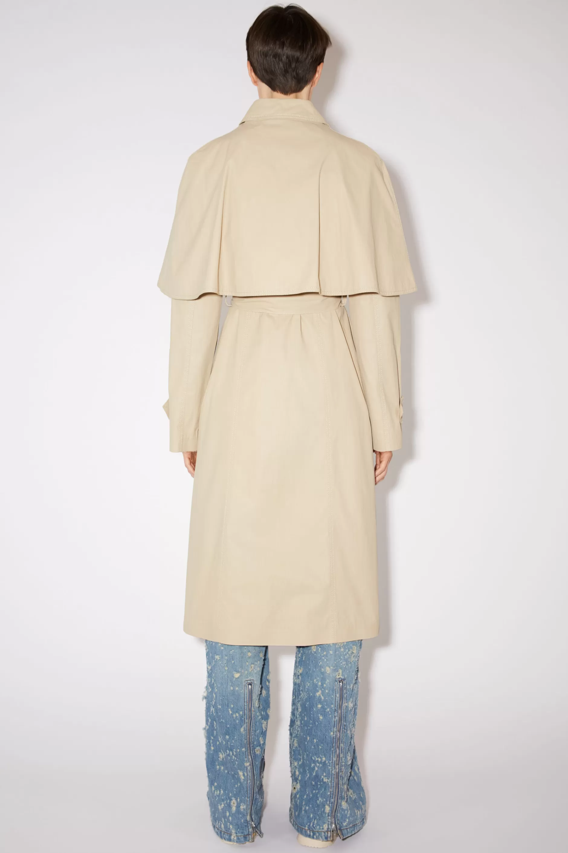 Acne Studios Trenchcoat Mit Gürtel Hellbeige Shop