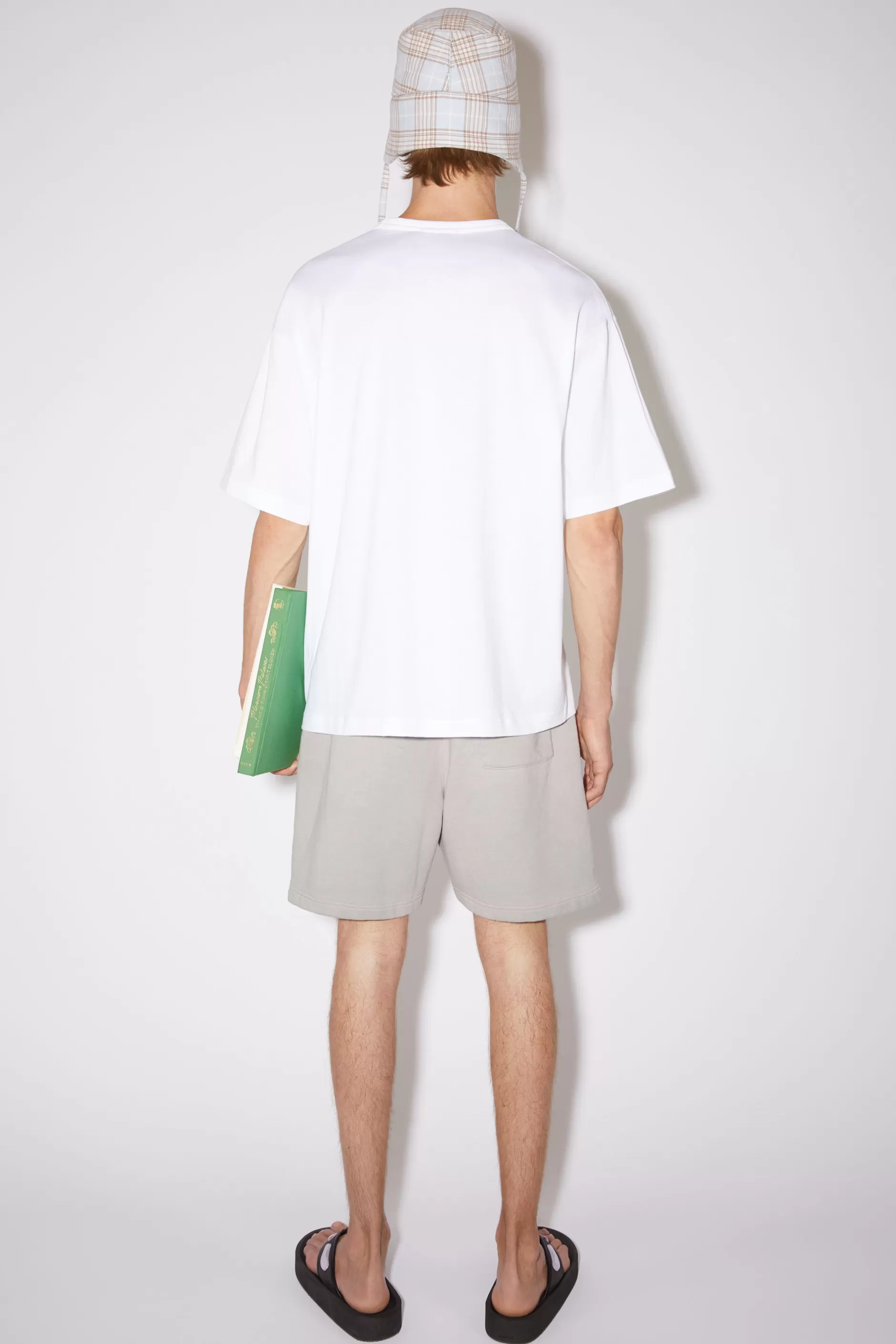 Acne Studios T-Shirt Mit Face-Aufnaher Optisches Weis Flash Sale