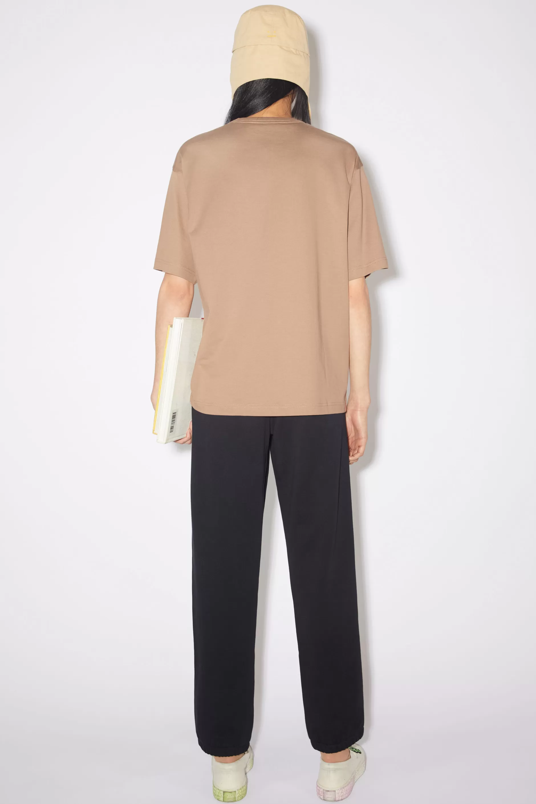 Acne Studios T-Shirt Mit Face-Aufnaher Kardinalbraun Sale