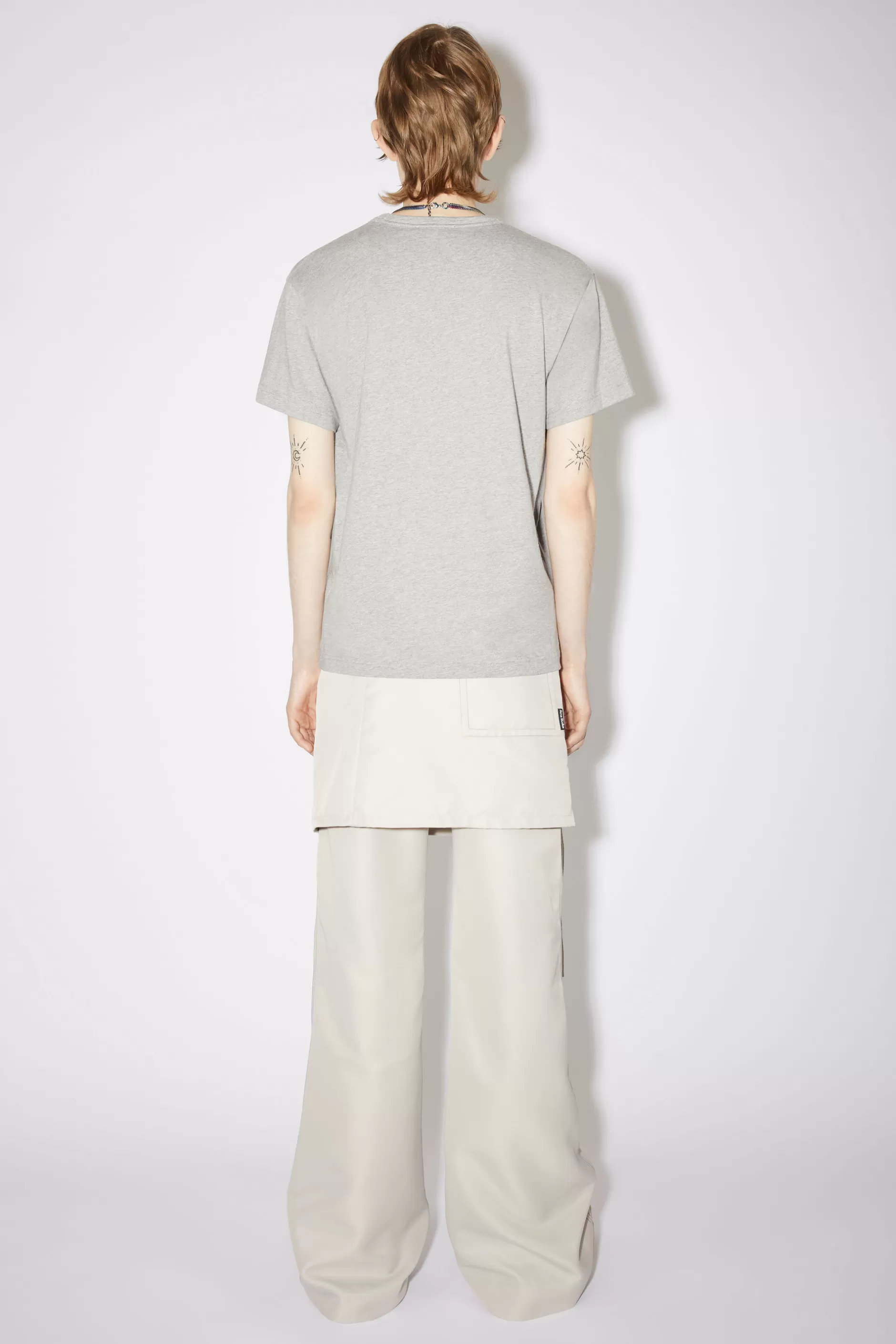 Acne Studios T-Shirt Mit Kurzem Armel Hellgrau-Meliert Clearance