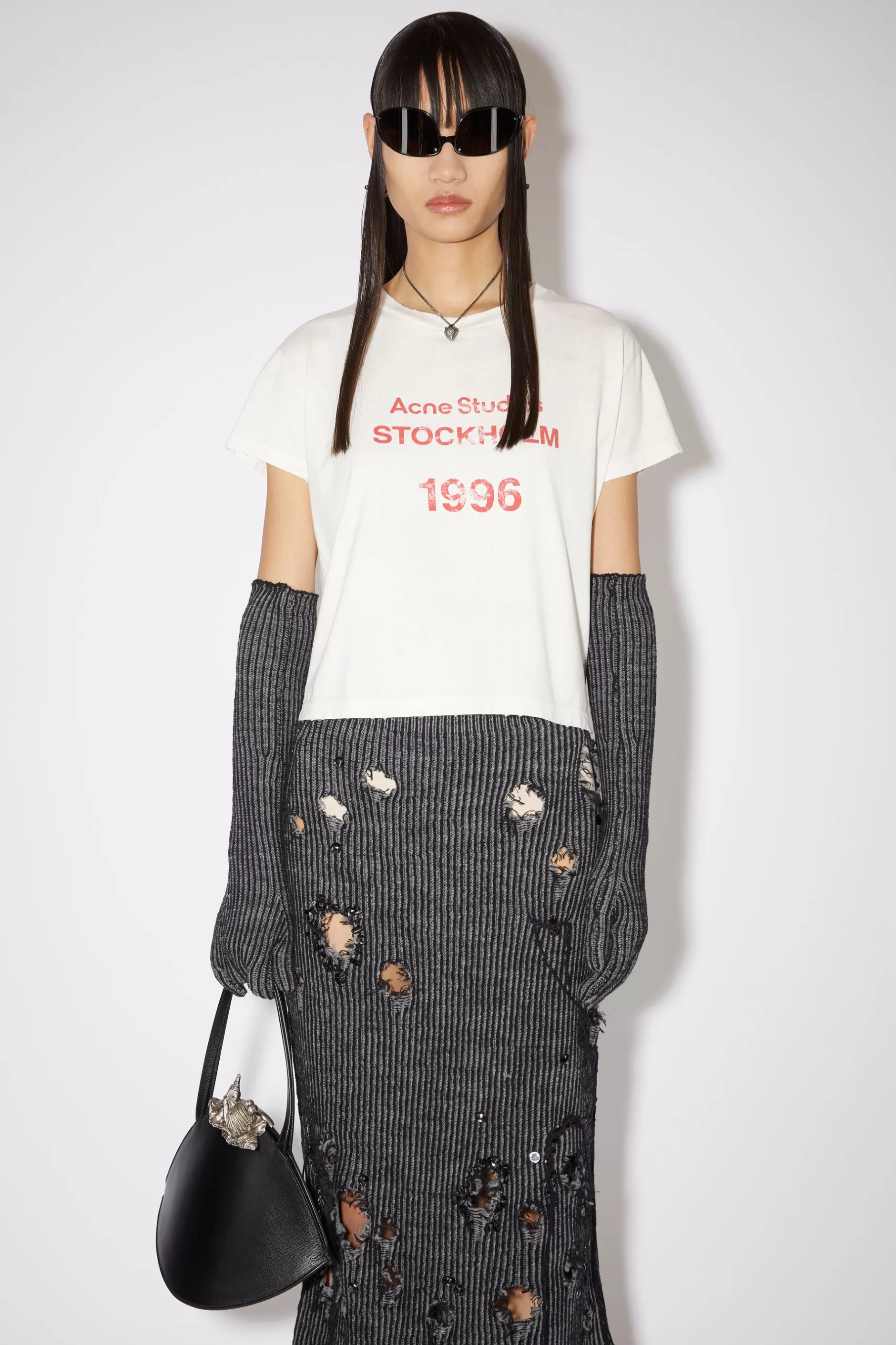 Acne Studios T-Shirt Mit Logo-Print Blassorange Sale