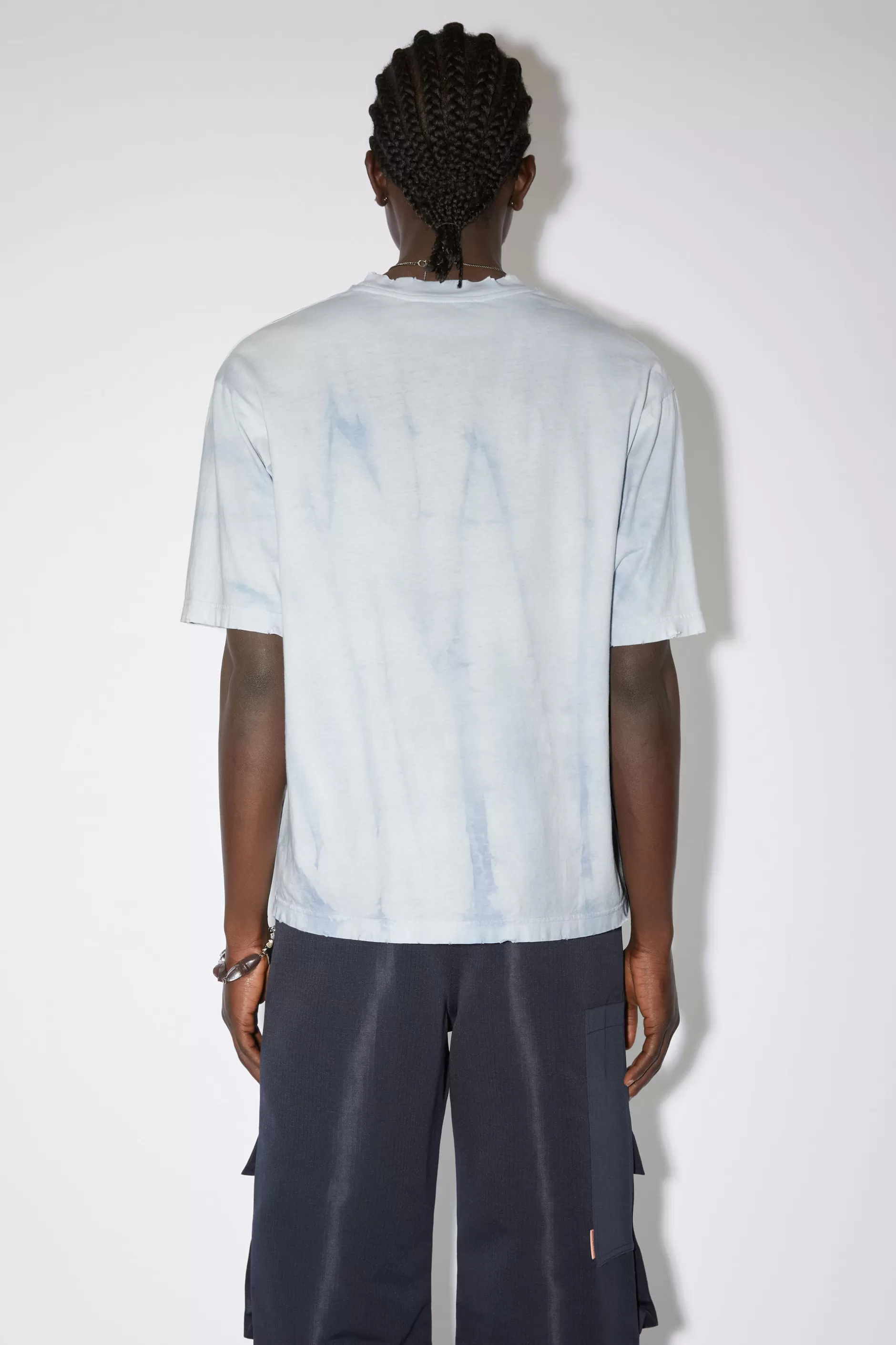 Acne Studios T-Shirt Mit Logo-Print Blassblau Cheap