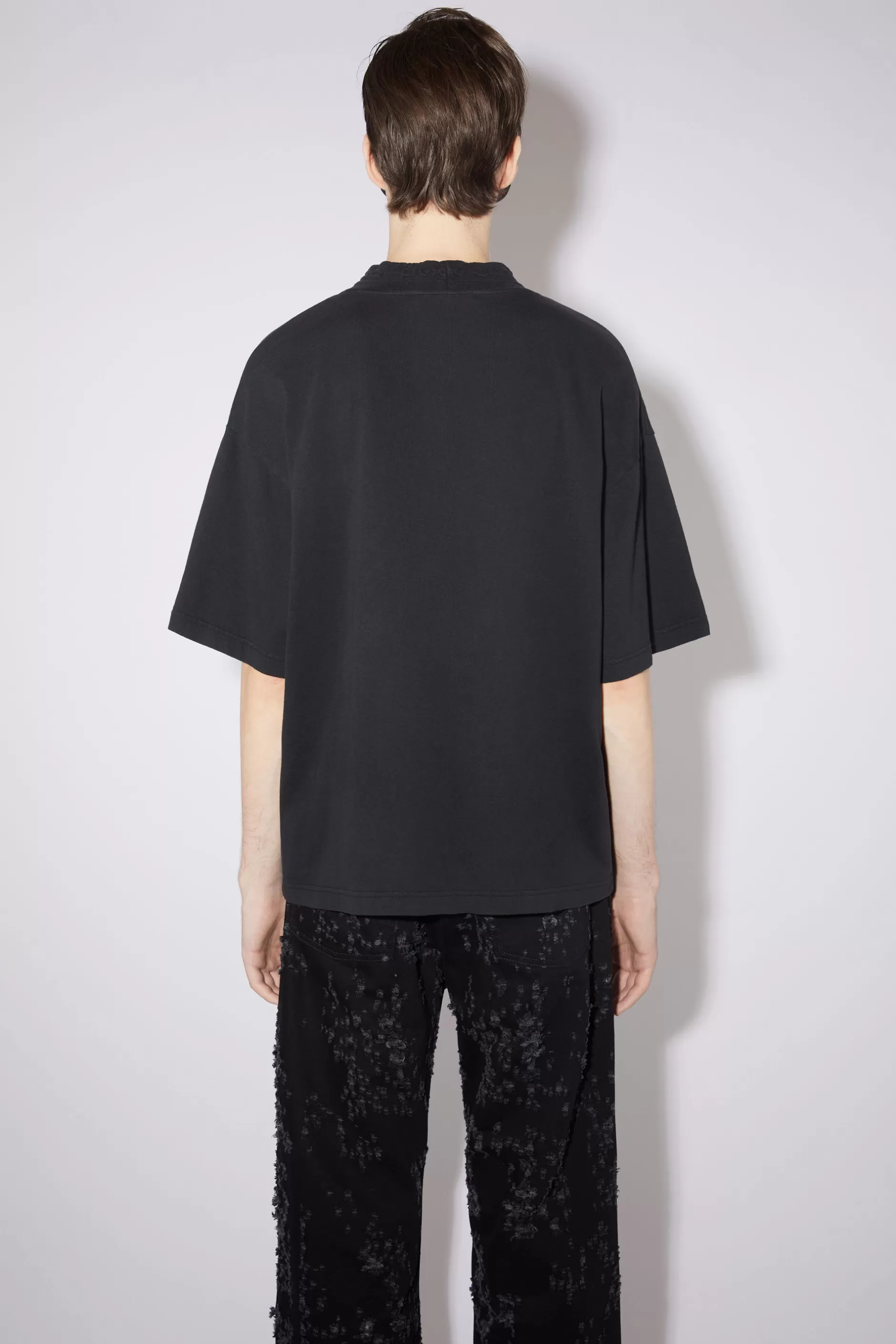 Acne Studios T-Shirt Mit Logo-Tape Schwarz Store