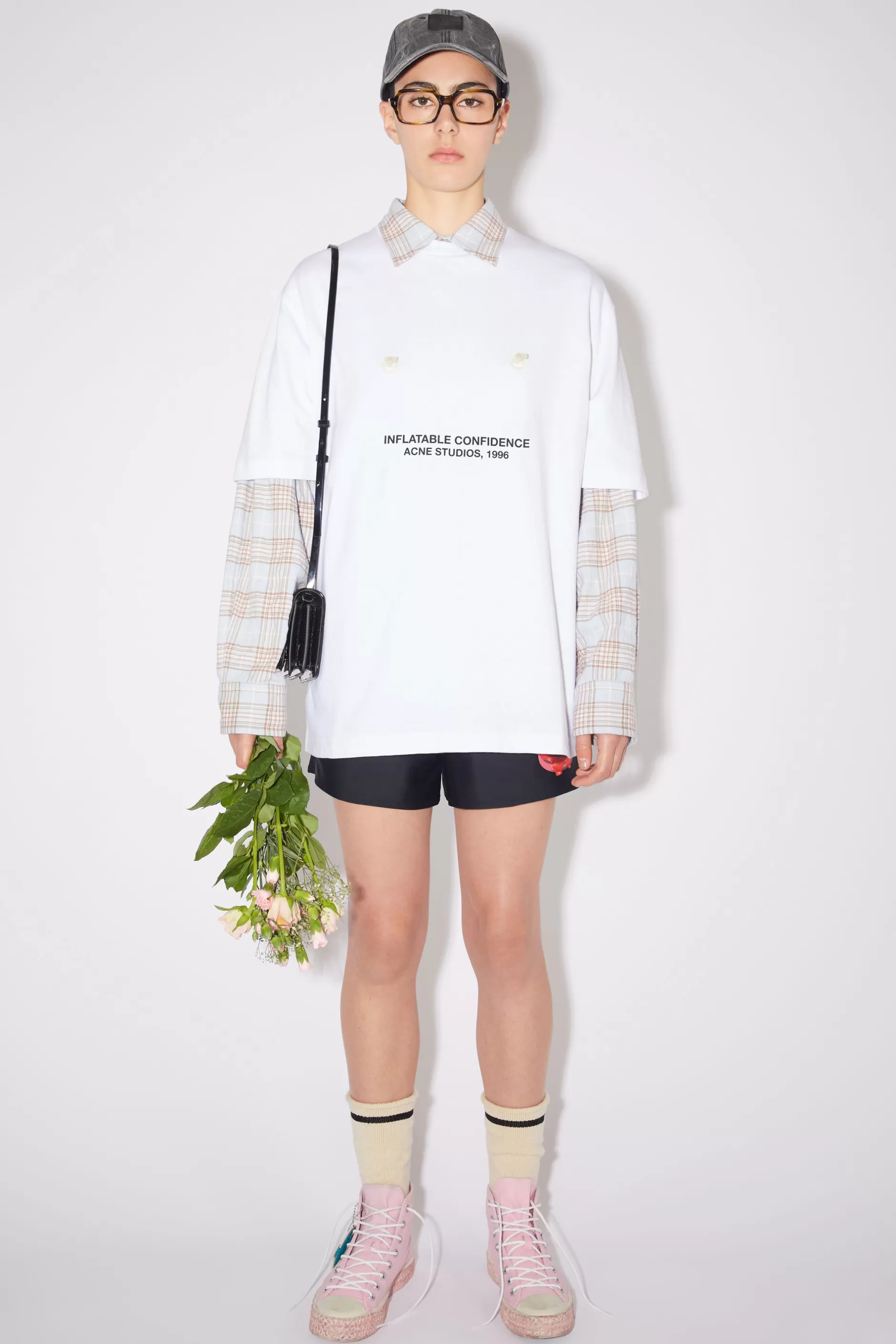 Acne Studios T-Shirt Mit Print Optisches Weis Sale