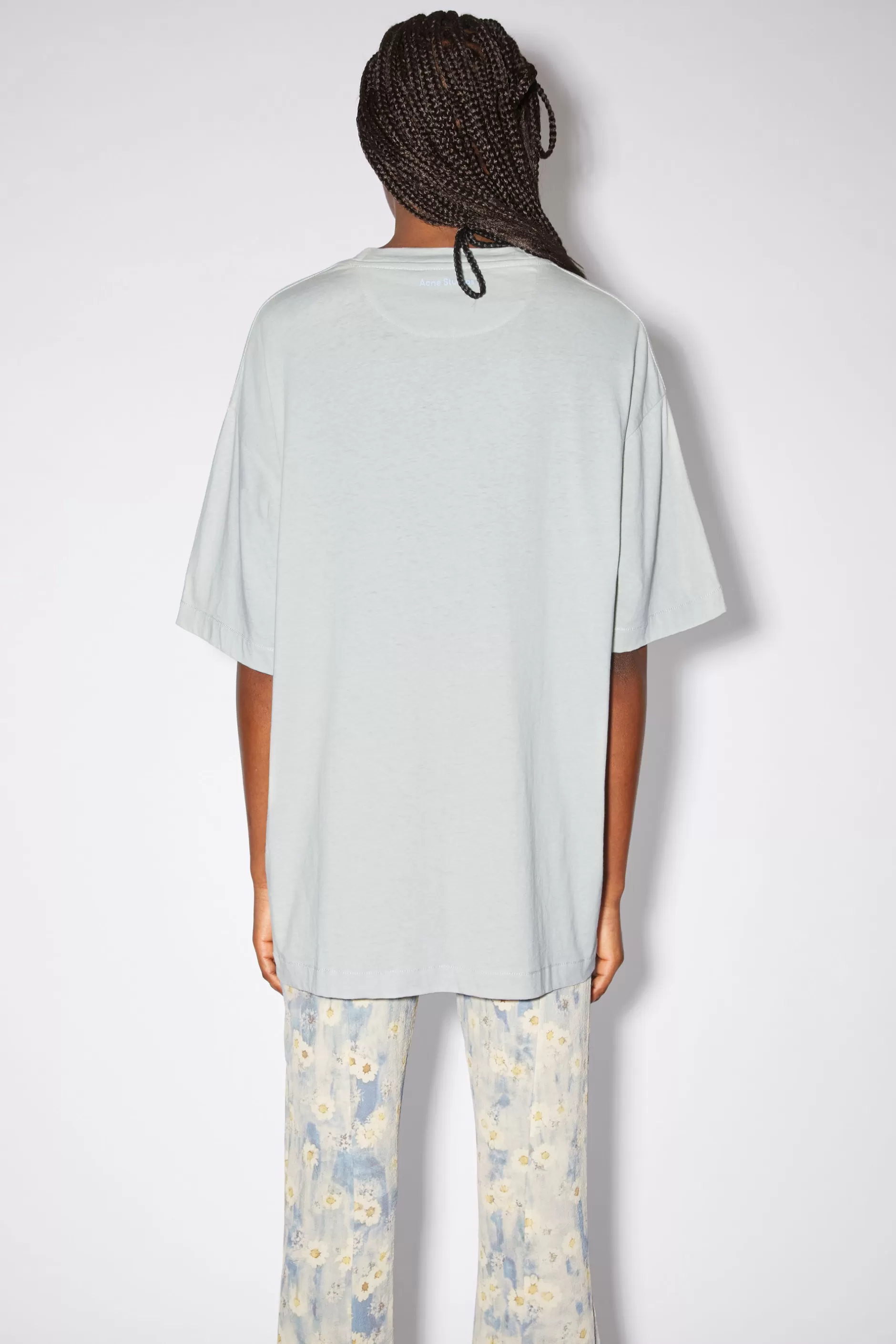 Acne Studios T-Shirt Mit Print Hellblau Clearance