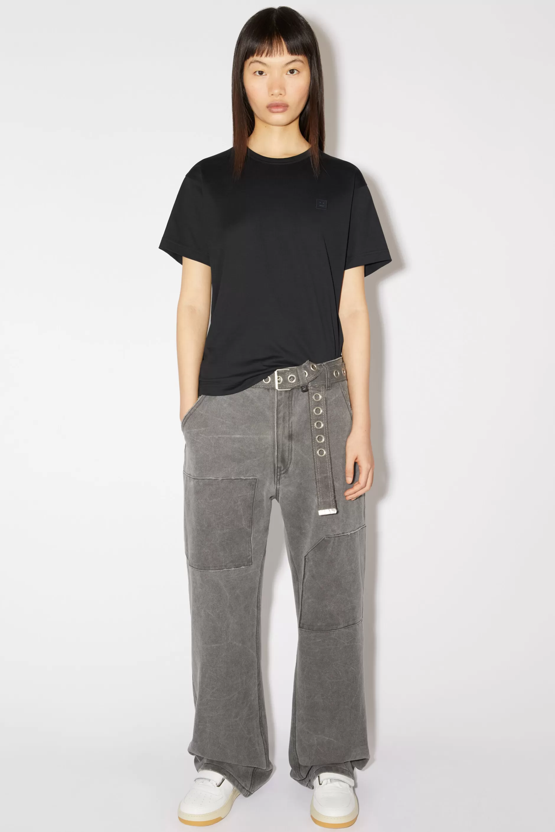 Acne Studios T-Shirt Mit Rundhalsausschnitt Schwarz Discount