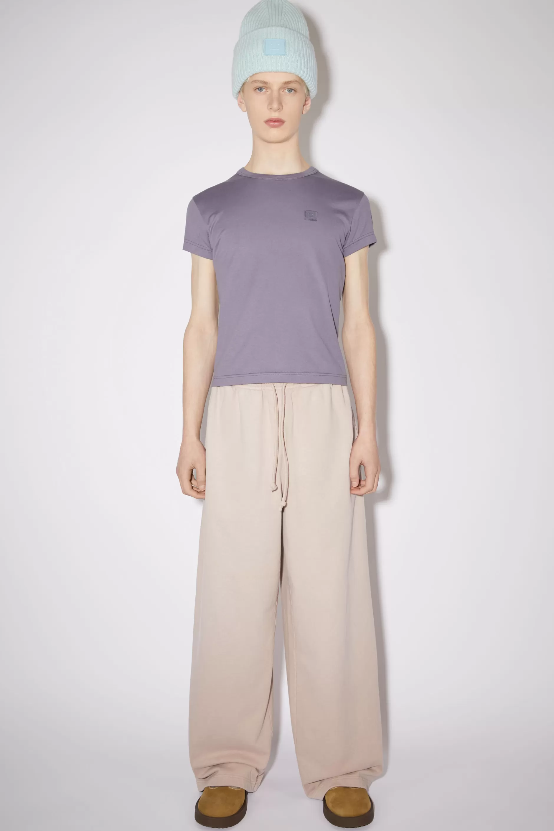 Acne Studios T-Shirt Mit Rundhalsausschnitt Ausgebleichtes Lila Hot