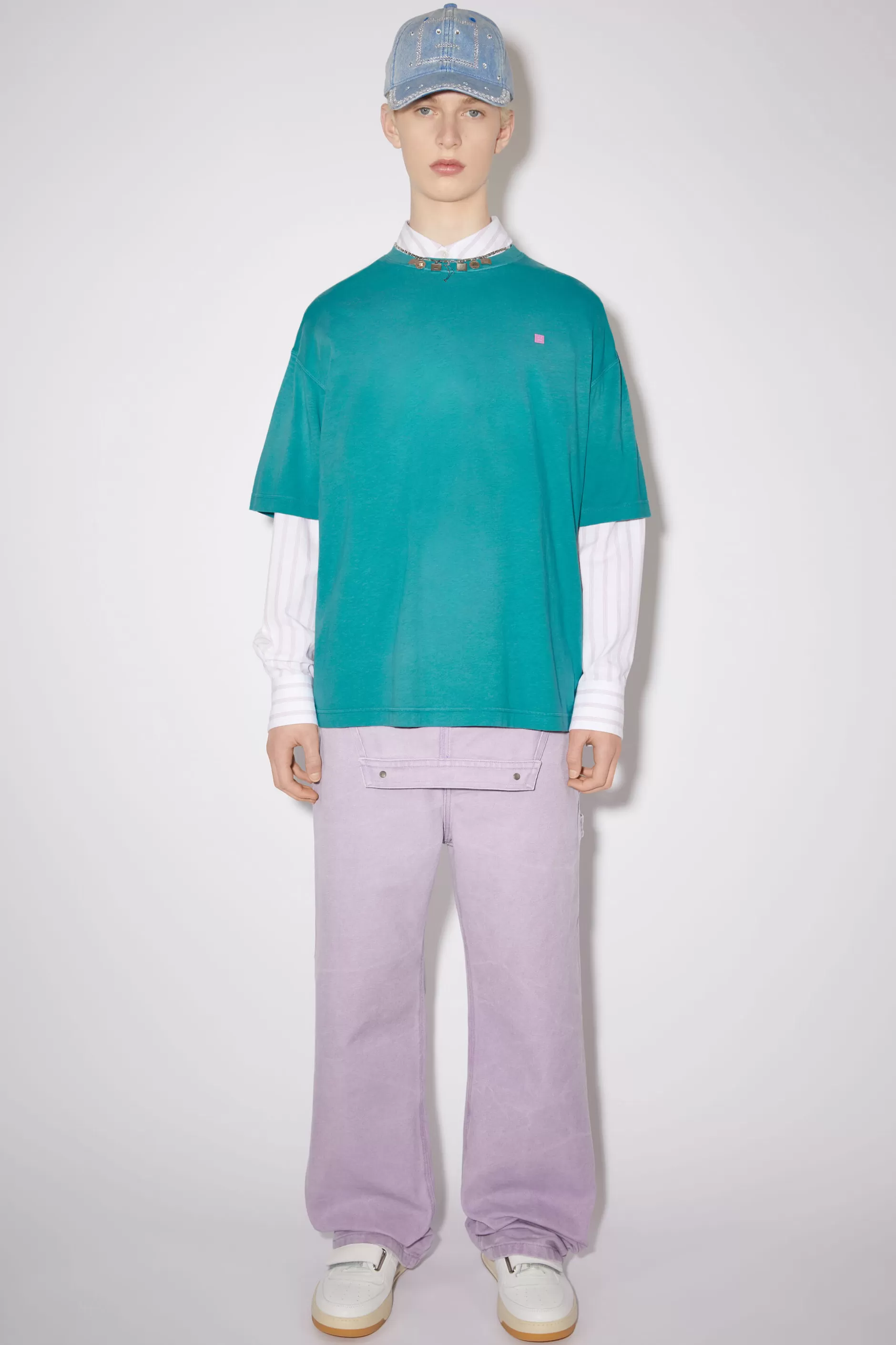 Acne Studios T-Shirt Mit Rundhalsausschnitt Seegrun Sale