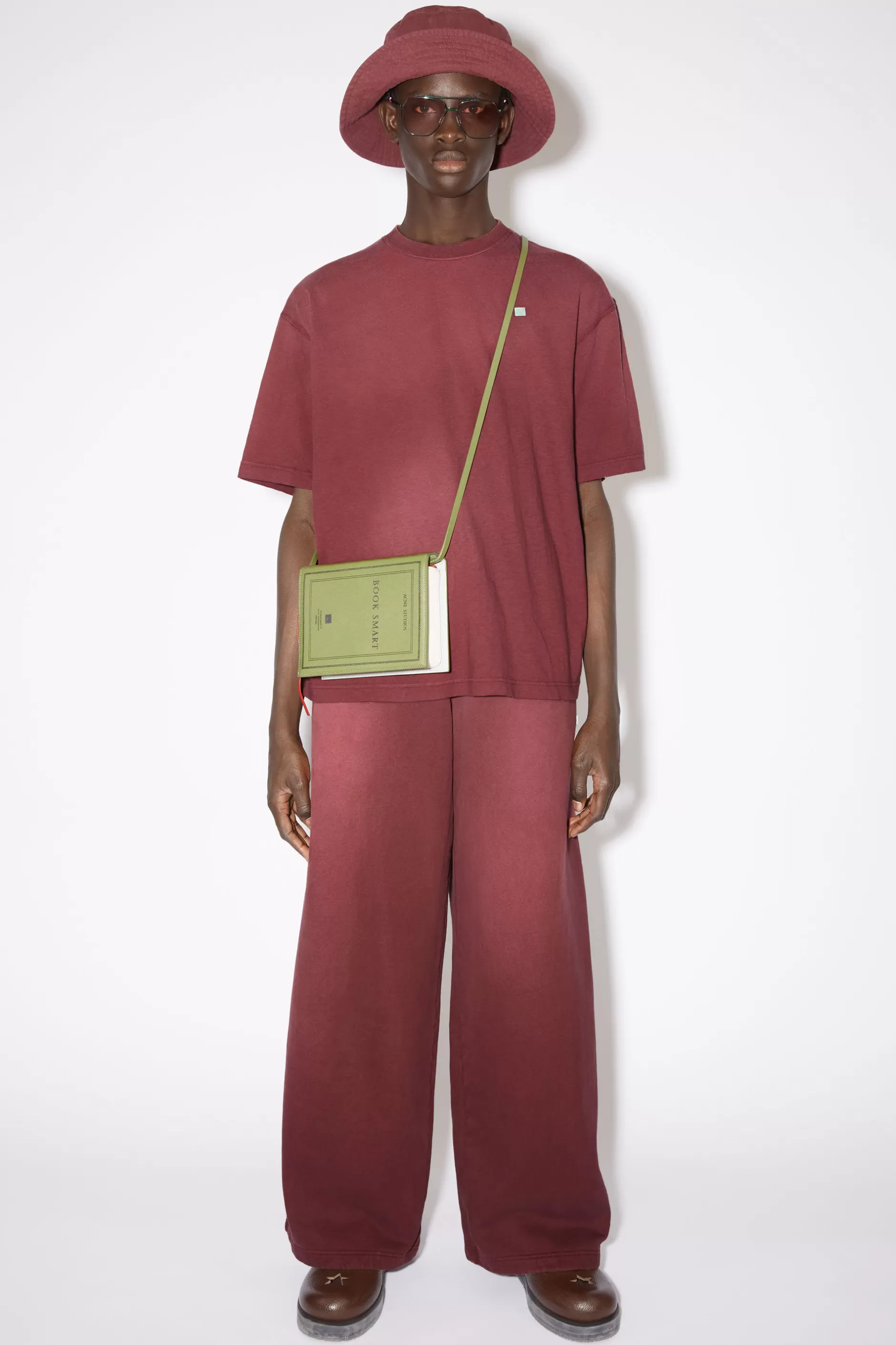 Acne Studios T-Shirt Mit Rundhalsausschnitt Weinrot Hot