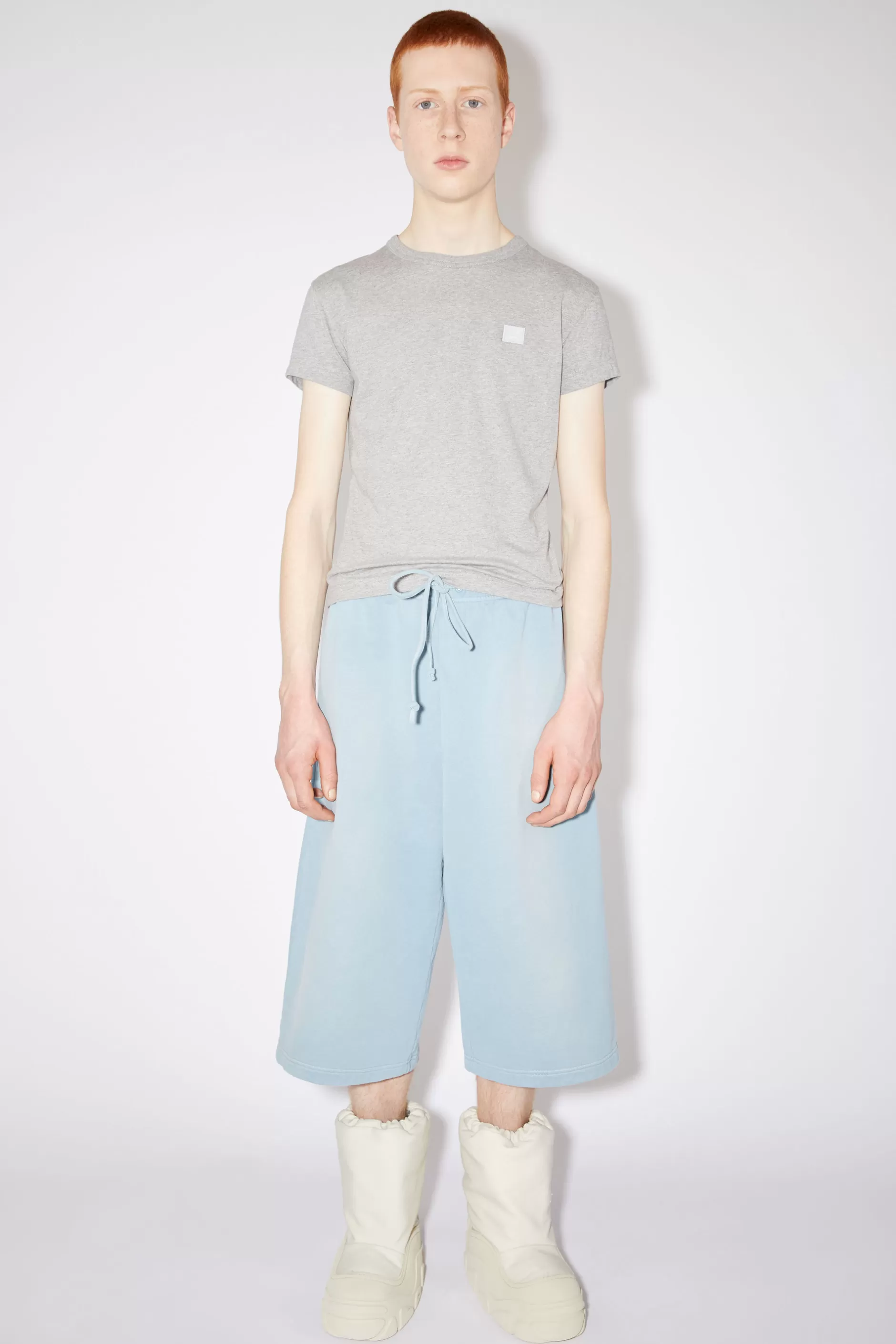 Acne Studios T-Shirt Mit Rundhalsausschnitt Hellgrau-Meliert Cheap