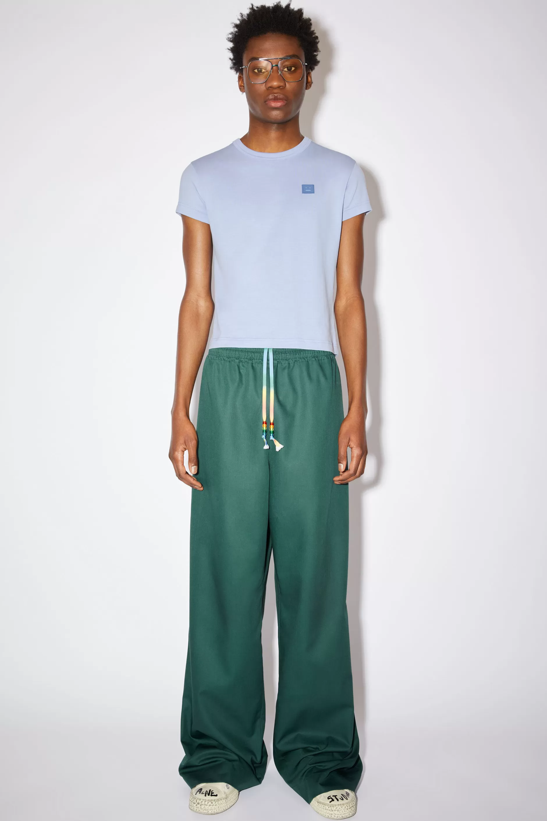 Acne Studios T-Shirt Mit Rundhalsausschnitt Blasslila Best Sale