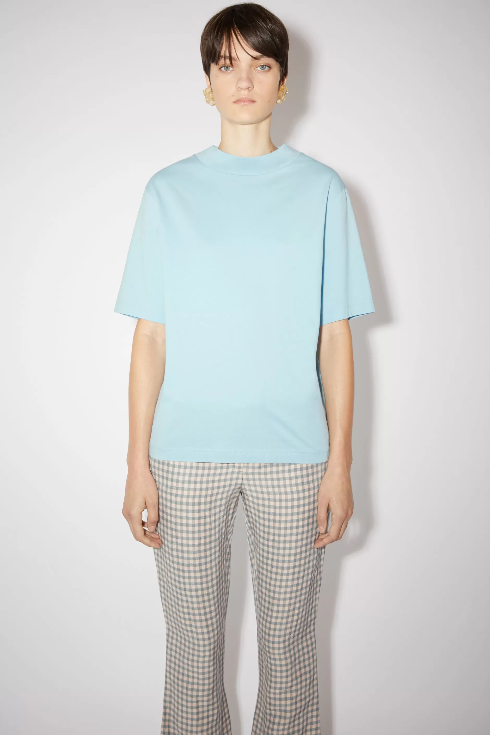 Acne Studios T-Shirt Mit Rundhalsausschnitt Mineralblau Flash Sale