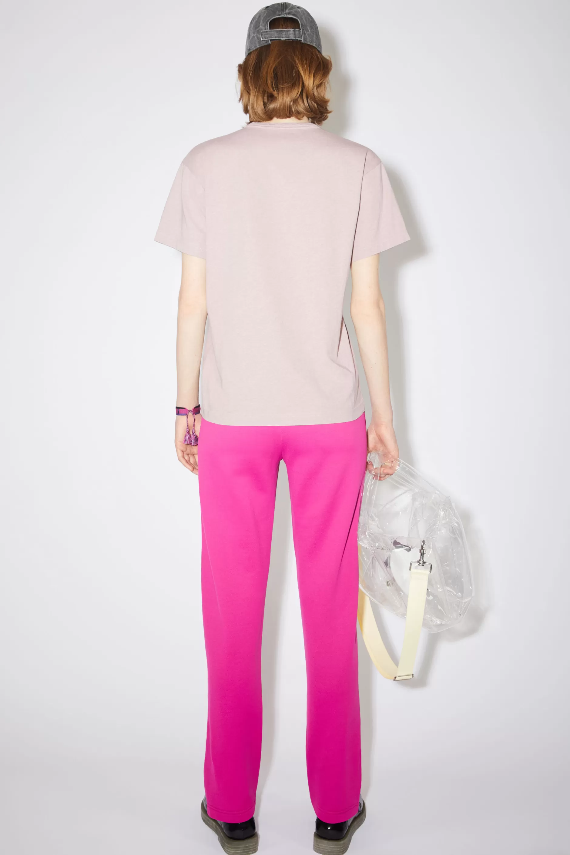 Acne Studios T-Shirt Mit Rundhalsausschnitt Meliertes Violettrosa Store