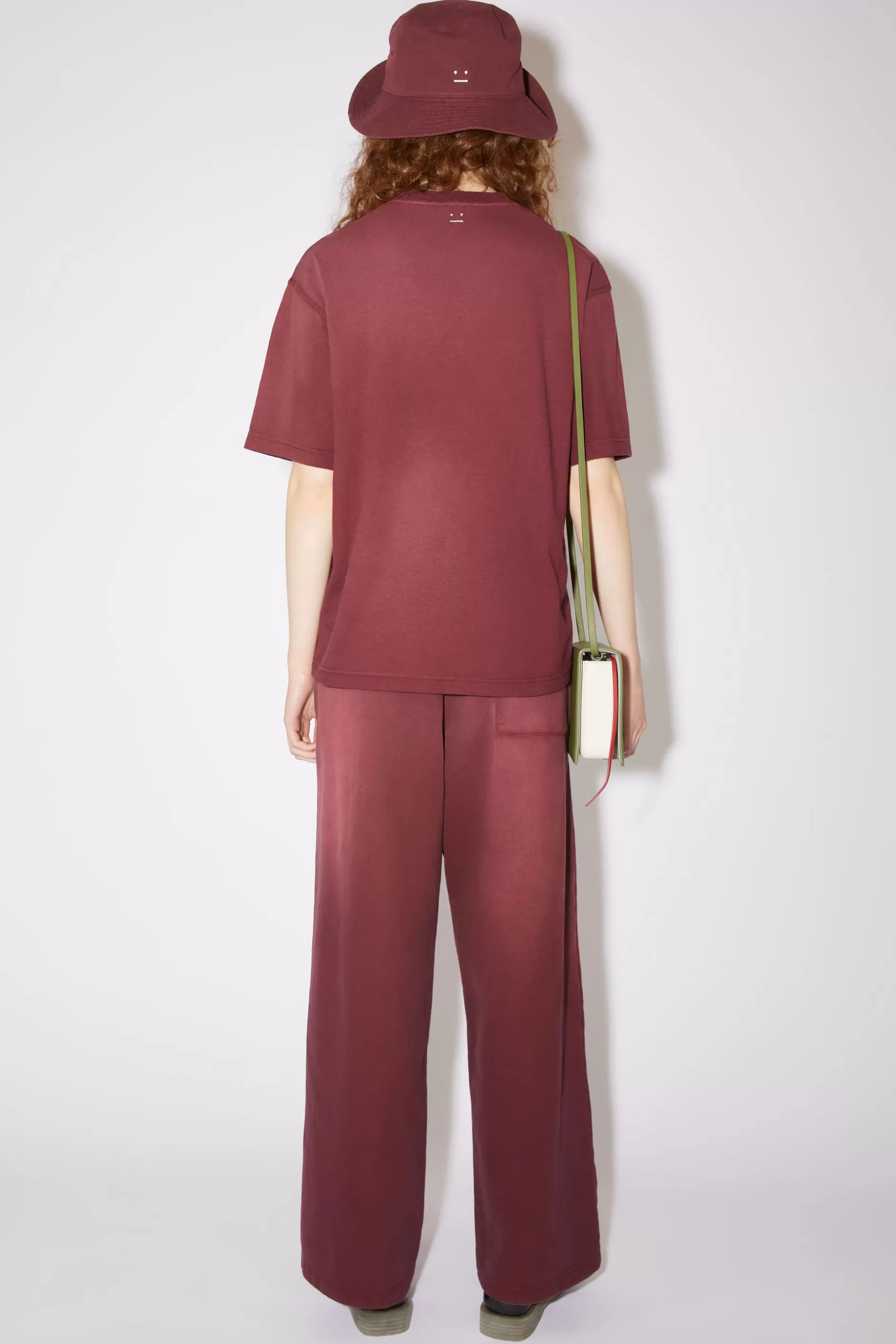 Acne Studios T-Shirt Mit Rundhalsausschnitt Weinrot Outlet