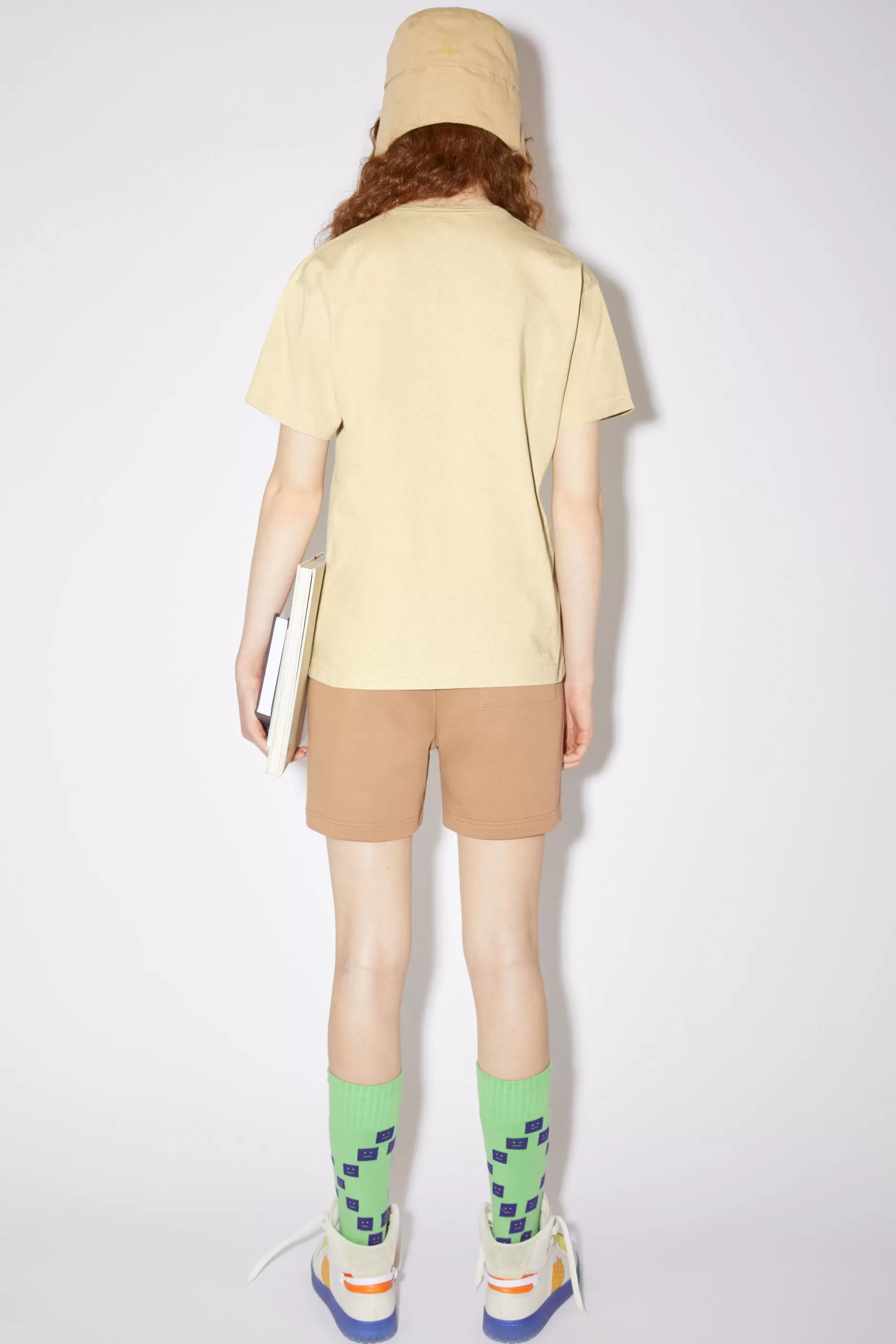 Acne Studios T-Shirt Mit Rundhalsausschnitt Meliertes Blassgelb Best