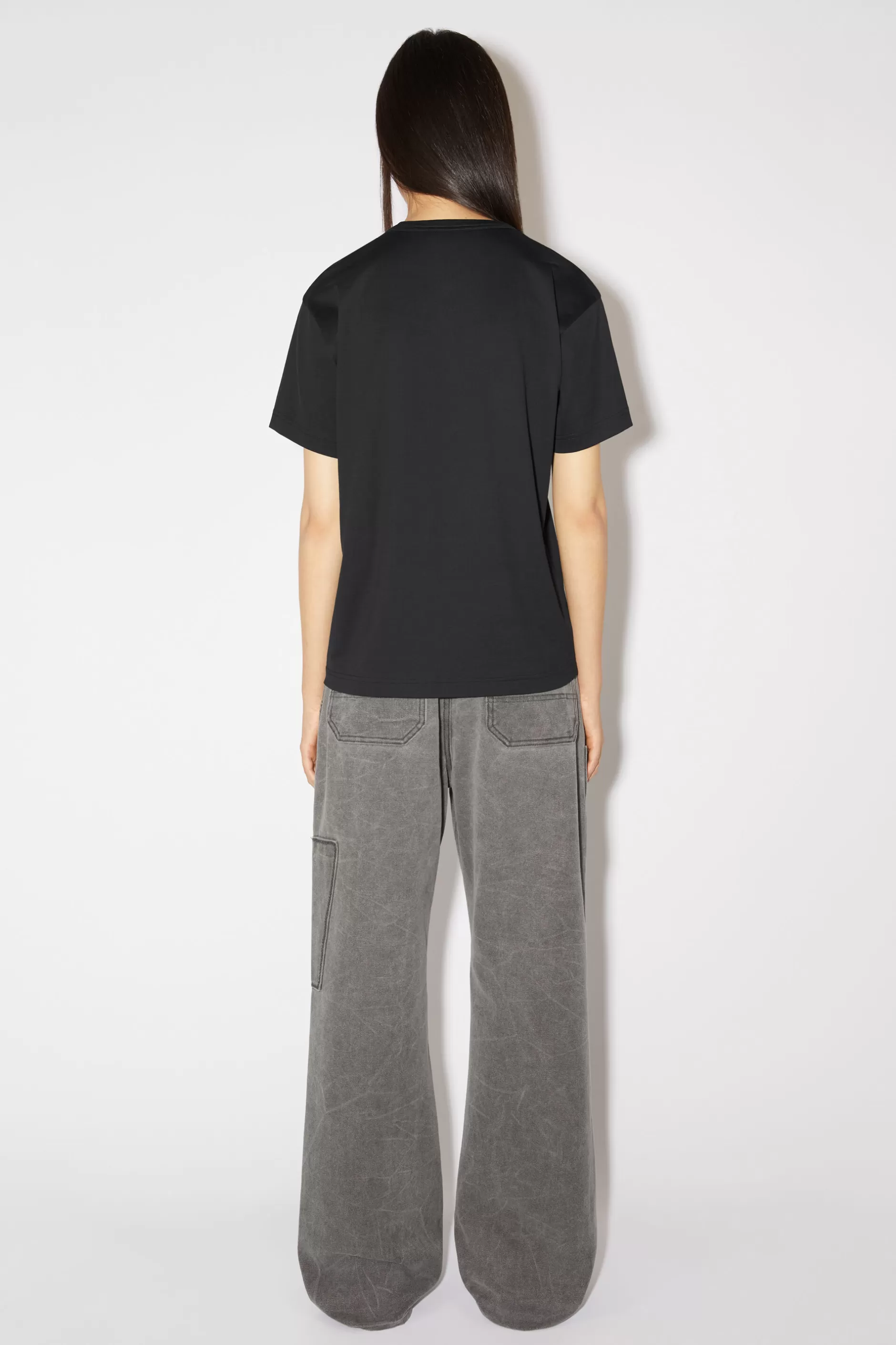 Acne Studios T-Shirt Mit Rundhalsausschnitt Schwarz Discount