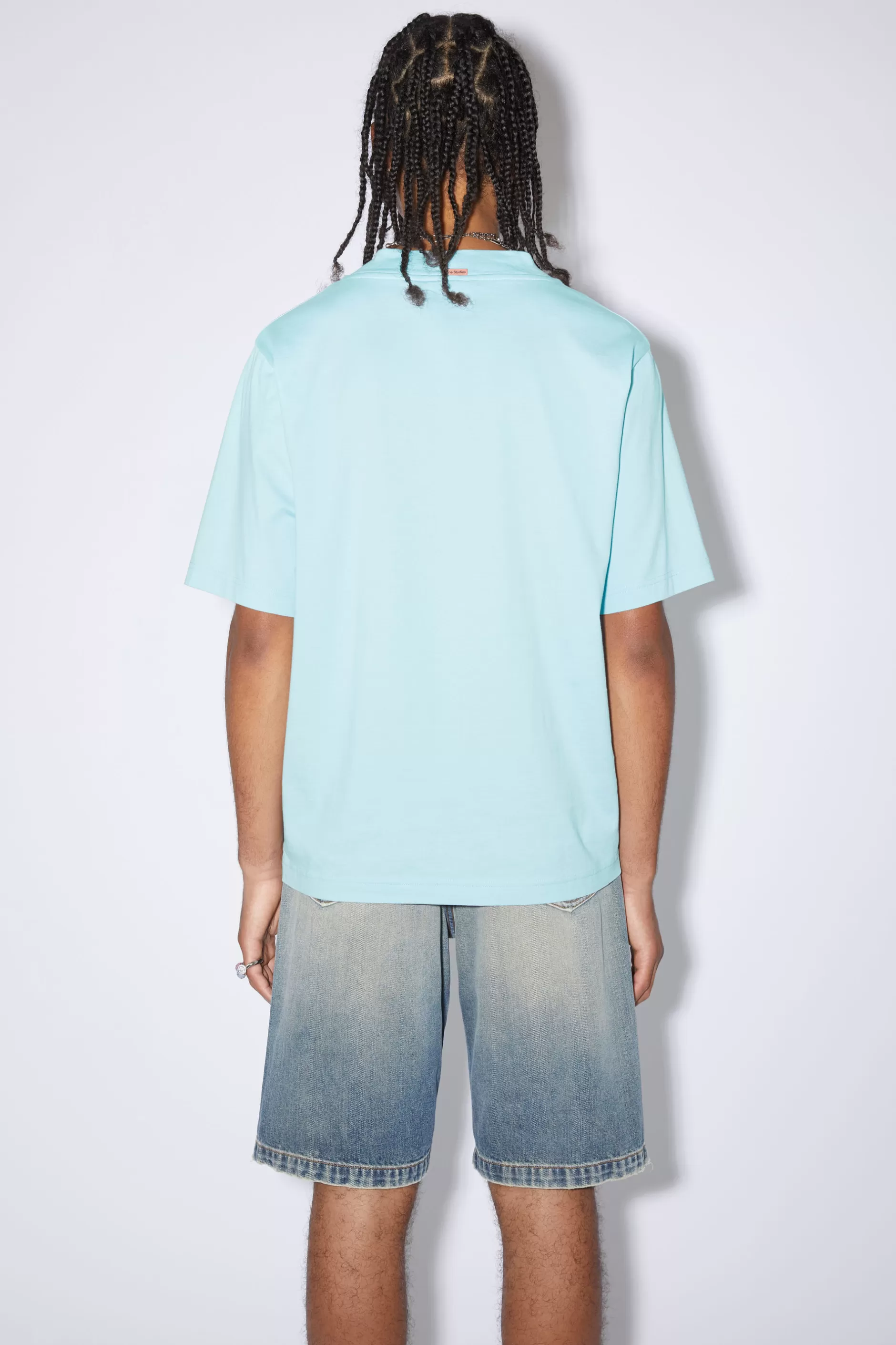 Acne Studios T-Shirt Mit Rundhalsausschnitt Mineralblau Flash Sale