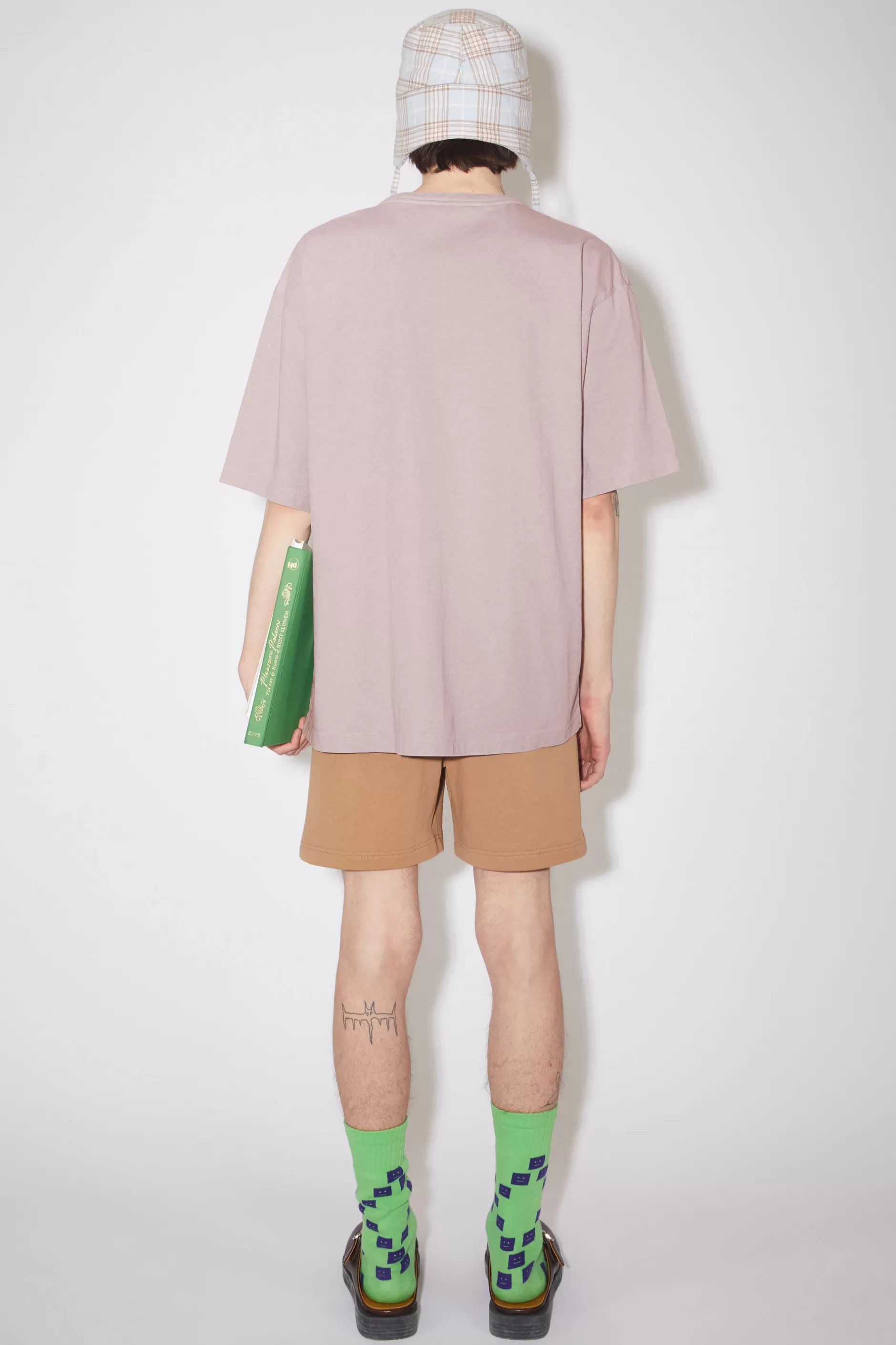 Acne Studios T-Shirt Mit Rundhalsausschnitt Meliertes Violettrosa Clearance