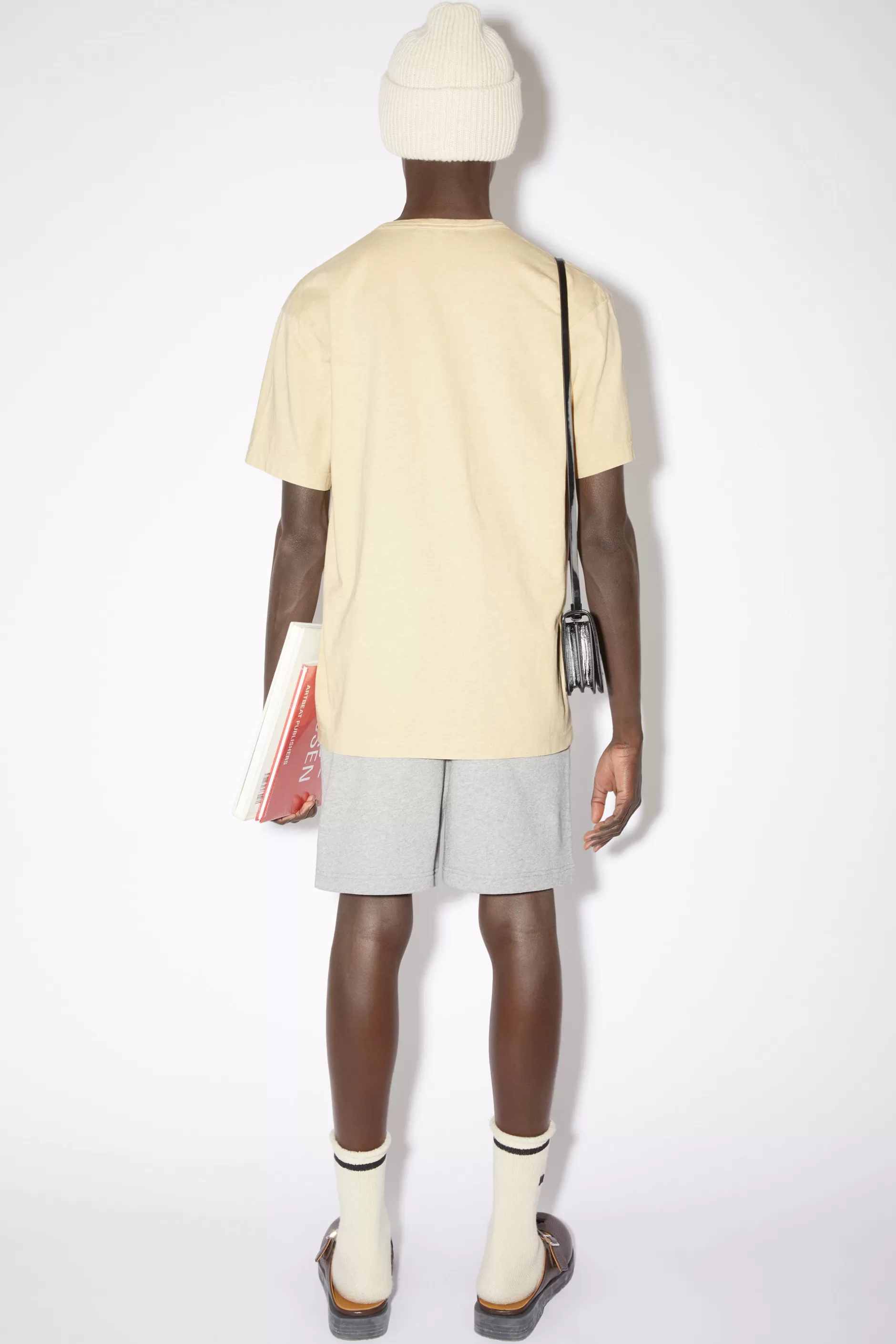 Acne Studios T-Shirt Mit Rundhalsausschnitt Meliertes Blassgelb Outlet