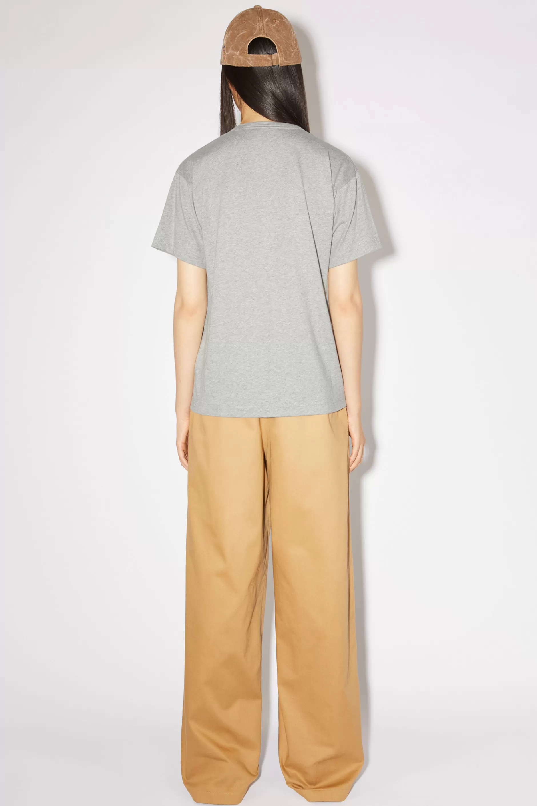 Acne Studios T-Shirt Mit Rundhalsausschnitt Hellgrau Meliert Outlet