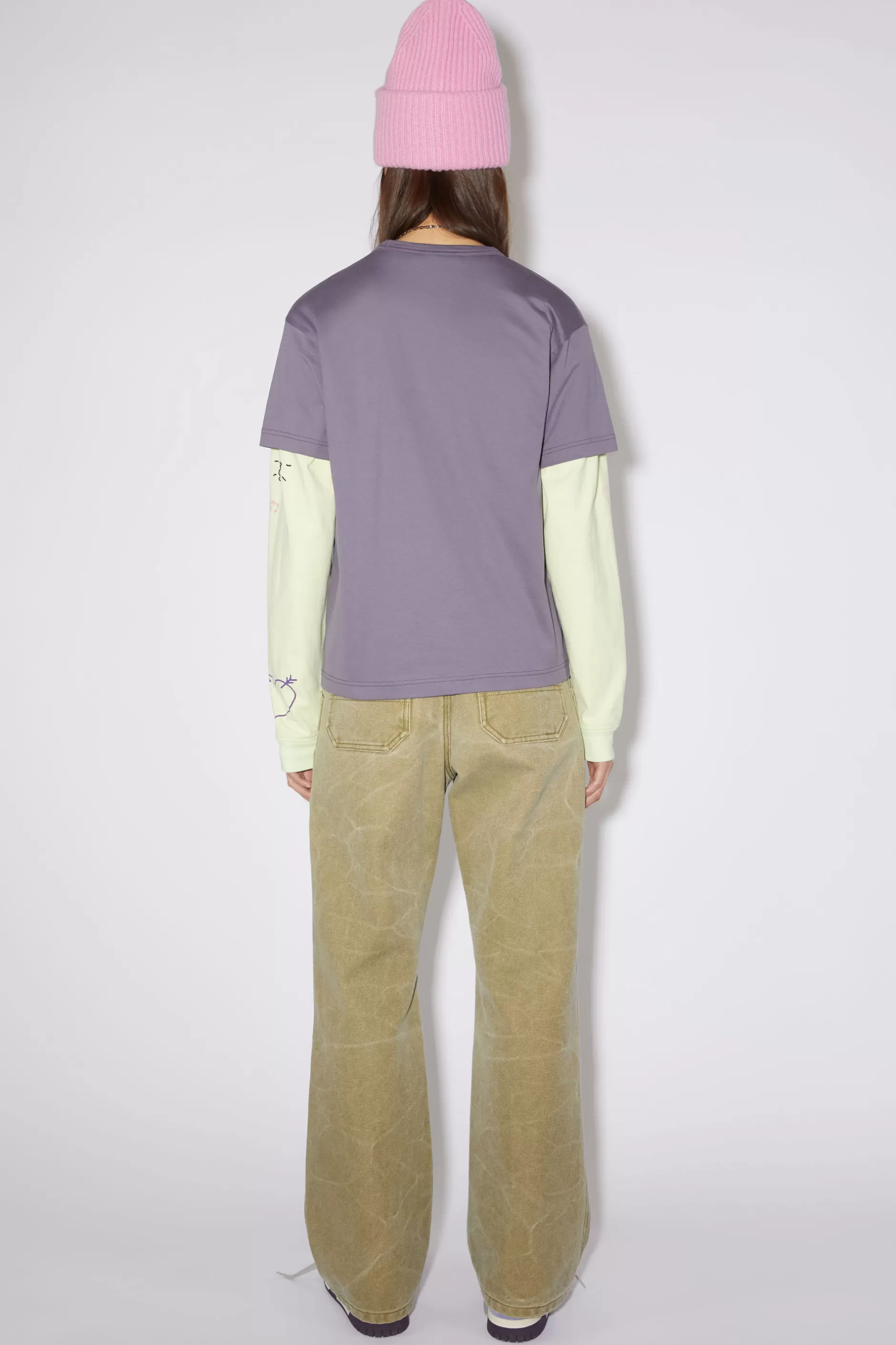 Acne Studios T-Shirt Mit Rundhalsausschnitt Ausgebleichtes Lila Best